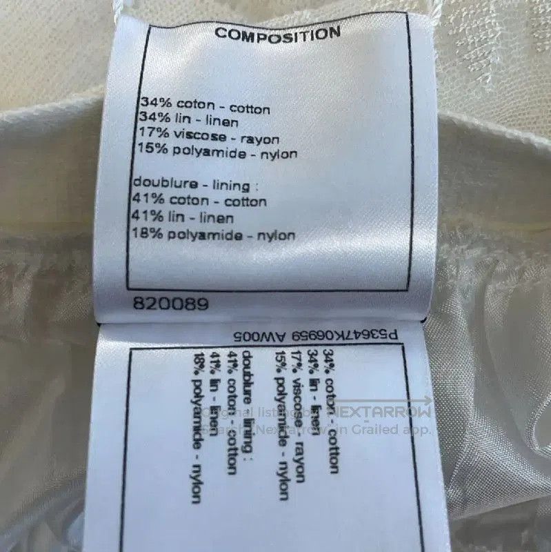 Chanel Chanel White Cotton Women’s Skirt . Size 23" - 4 Thumbnail