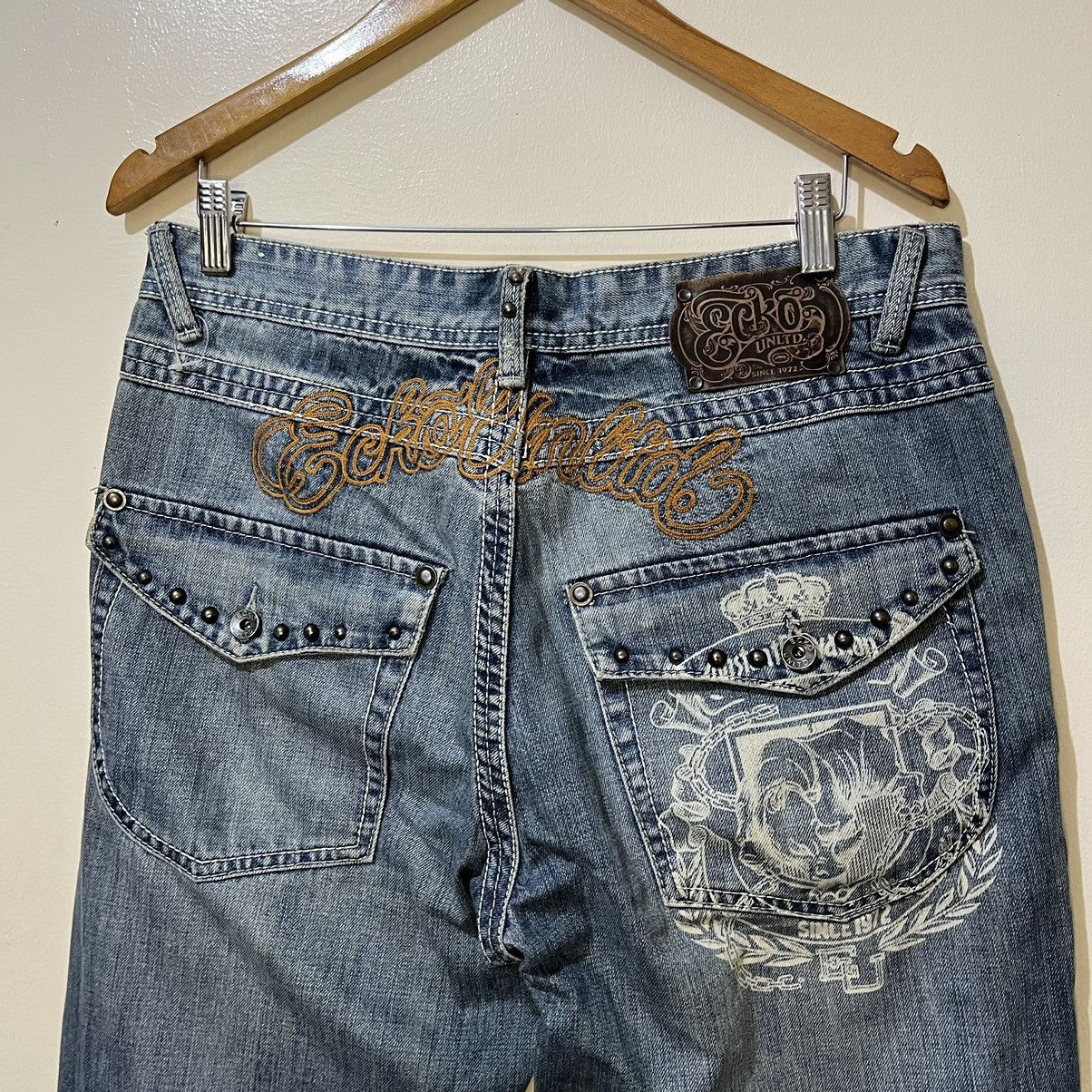 Ecko Unltd. 2000's Ecko Unltd. "Just Salvation" Baggy Denim Pants Size US 35 - 12 Thumbnail