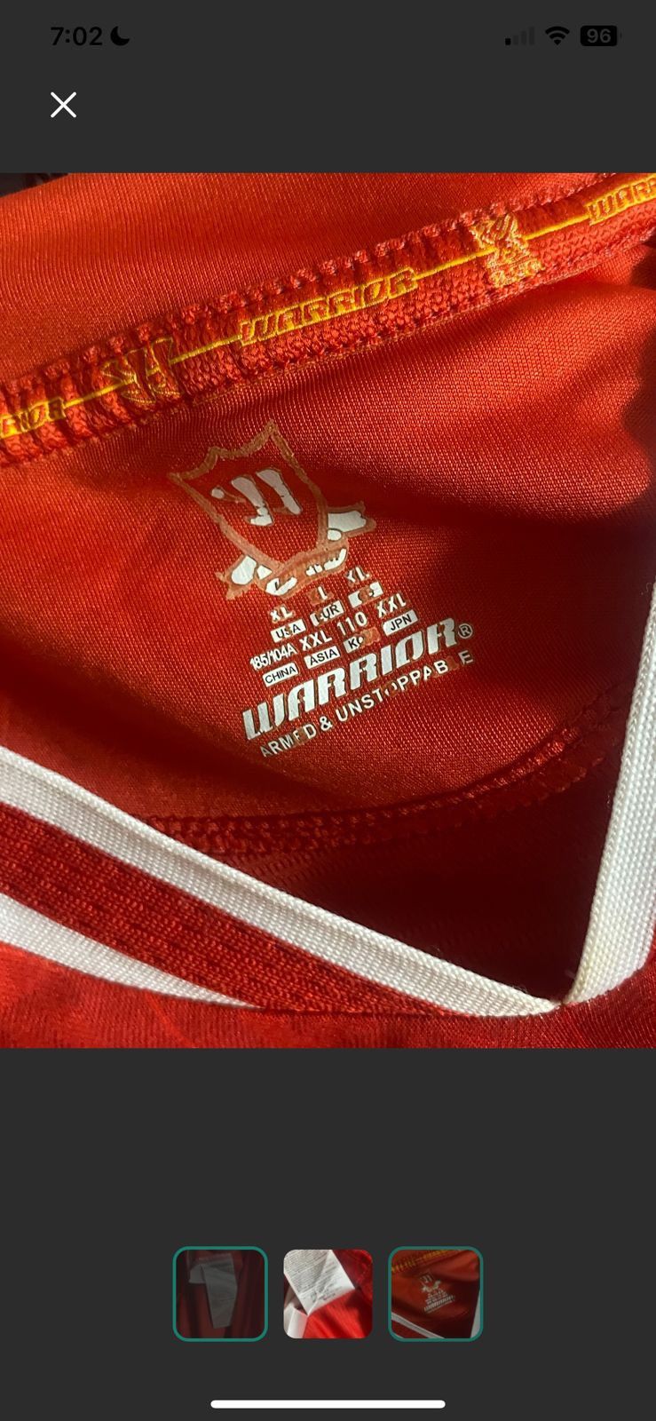 Warrior Vintage liverpool jersey Size US L / EU 52-54 / 3 - 3 Thumbnail