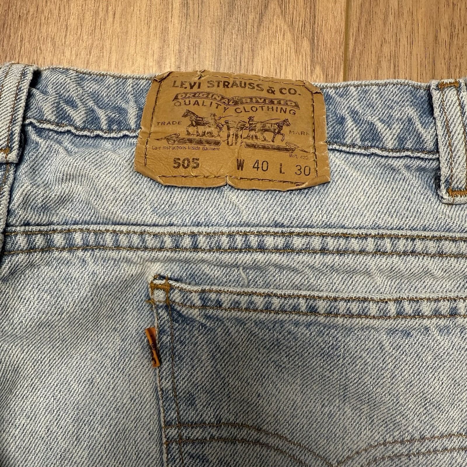 Levi's Vintage Levi's 505 Orange Tab Jeans Mens 40x30 (38x29) Light Size US 40 / EU 56 - 4 Thumbnail