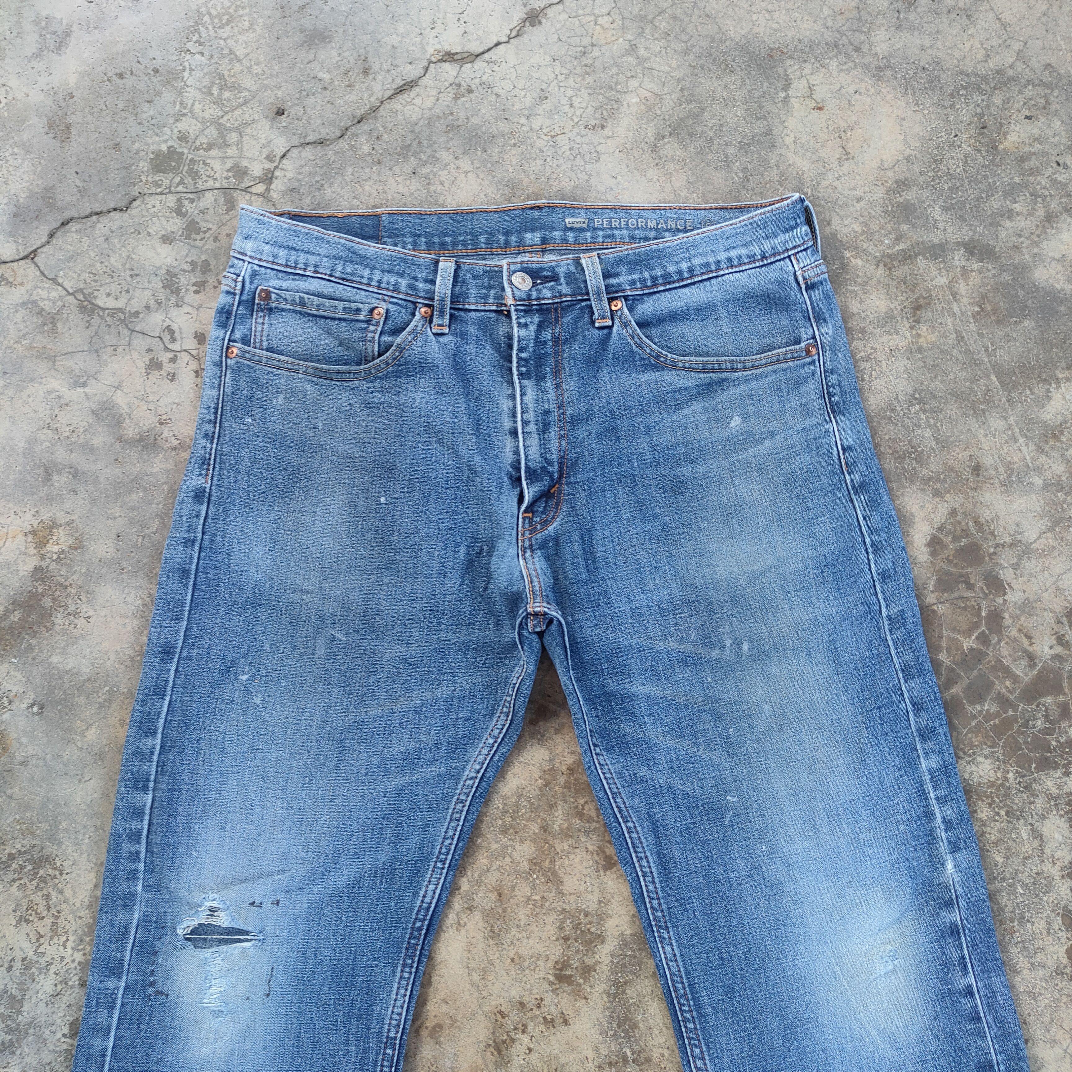 Jean × Levi's LEVI'S 505 DISTRESSED FADED JEANS PANTS Size US 34 / EU 50 - 3 Thumbnail
