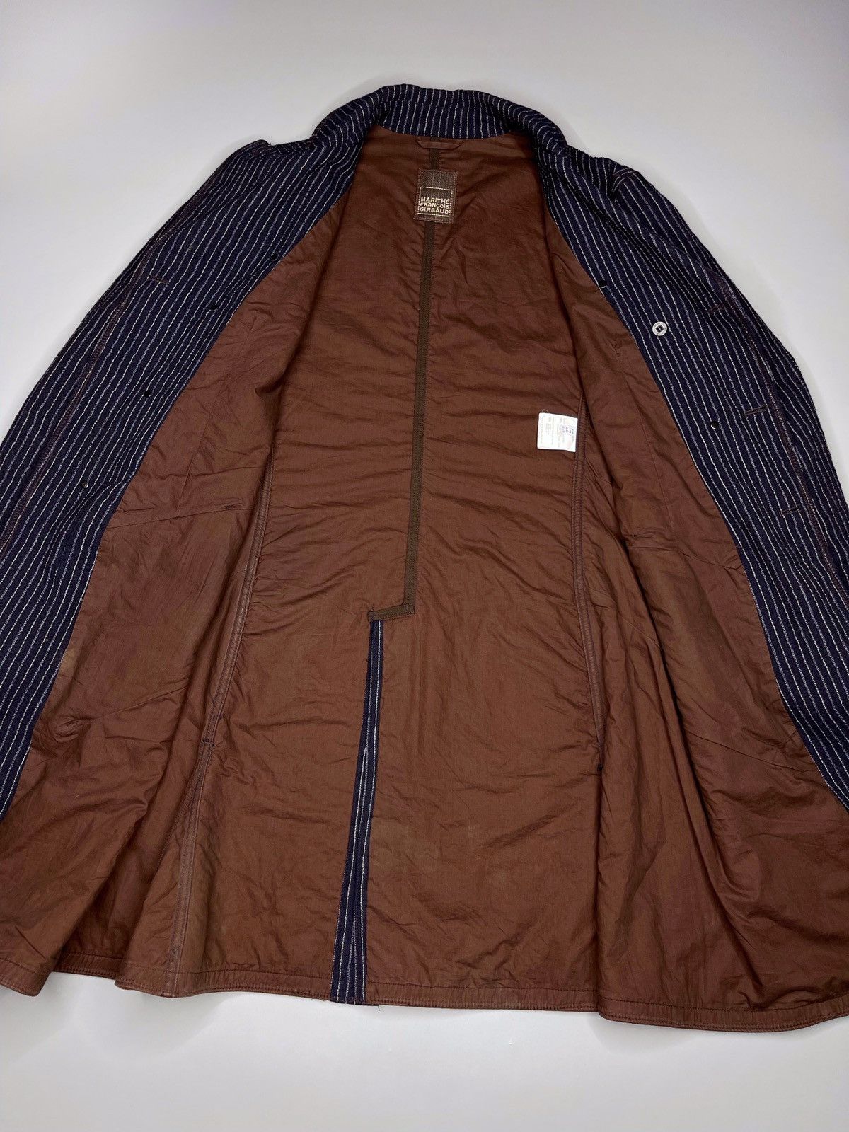 Marithe + Francois Girbaud Marithe Francols Girbaud Hickory Asymmetric Denim Jacket Size US M / EU 48-50 / 2 - 7 Thumbnail
