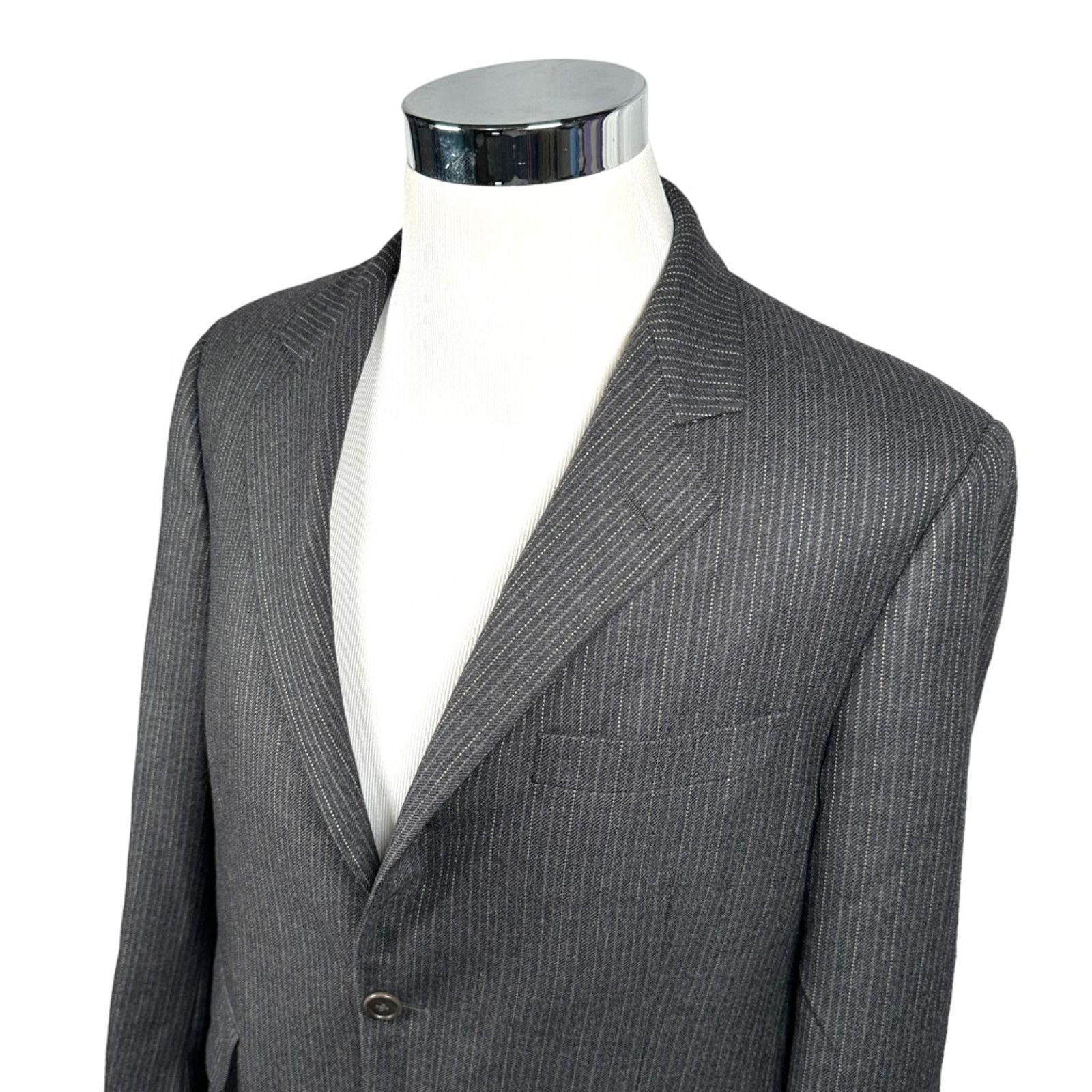 Brooks Brothers Brooks Brothers Loro Piana Blazer Jacket Gray Wool Stripe 42 Size 42R - 4 Thumbnail