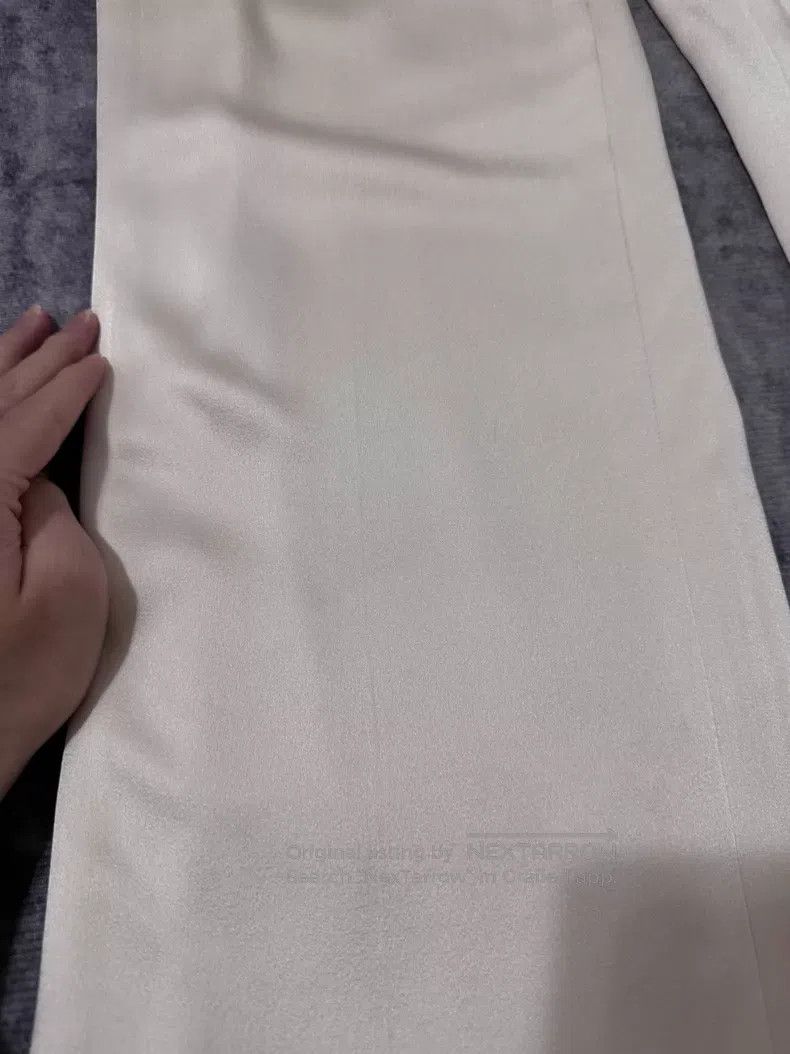 Saint Laurent Paris Saint Laurent Paris Satin Beige Straight Leg Flare Trouser Size US 42 / EU 58 - 3 Thumbnail