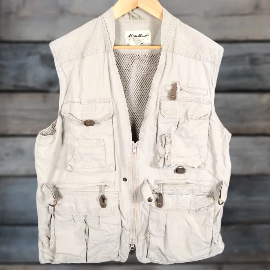 Eddie Bauer VINTAGE Eddie Bauer Vest Men L Beige Full Zip Pockets Outdoor Retro VTG Size US L / EU 52-54 / 3 - 1 Thumbnail