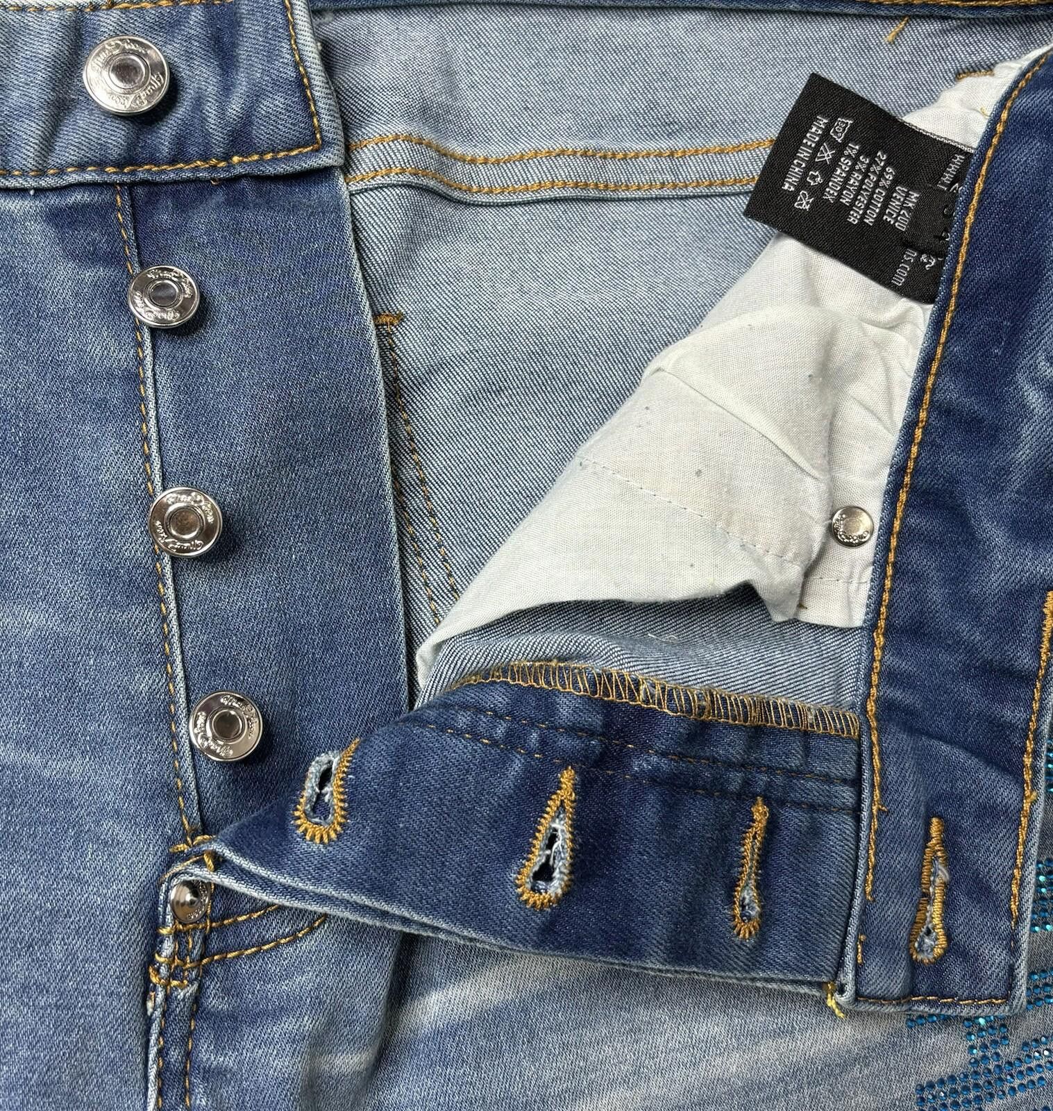 Andrew Mackenzie Mackeen Denim Jeans Men's 34x32 Distressed Flames Logo Size US 34 / EU 50 - 4 Thumbnail