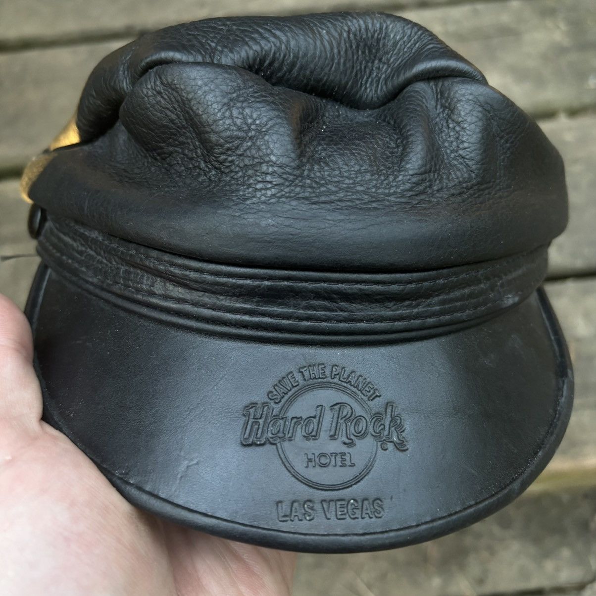 Hard Rock Cafe Vintage Leather Hard Rock Cafe Biker Daddy Captains Hat Size ONE SIZE - 4 Thumbnail