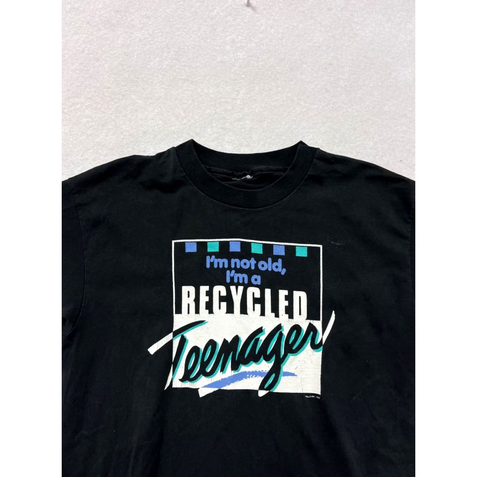 Vintage Mens L Black Graphic T-Shirt Im Not Old Im a Recycled Teenager Mens Size US L / EU 52-54 / 3 - 4 Thumbnail
