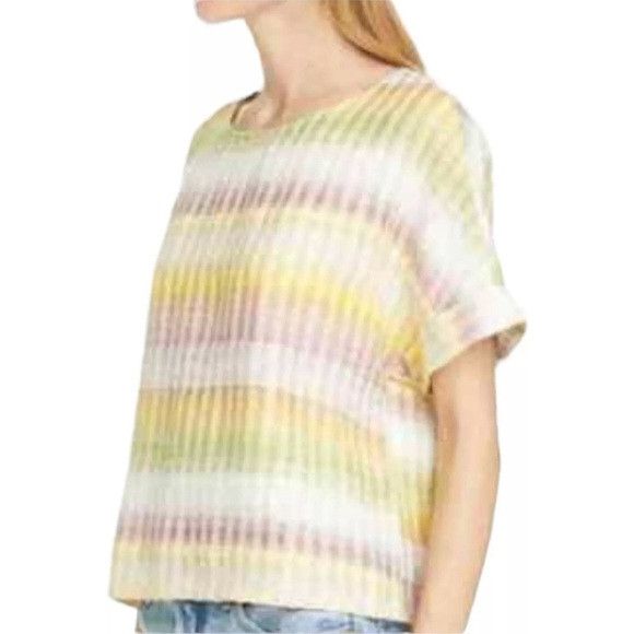 Anthropologie Dolan Johnny Ombré Striped Short Sleeve Blouse - XS/S Size S / US 4 / IT 40 - 6 Thumbnail