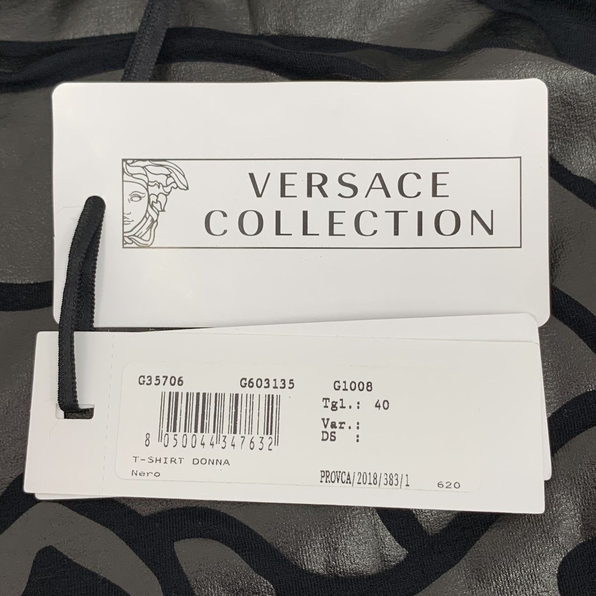 Versace Versace Black Medusa Print Beaded Cotton Polo Shirt K26WX Size US M / EU 48-50 / 2 - 6 Thumbnail