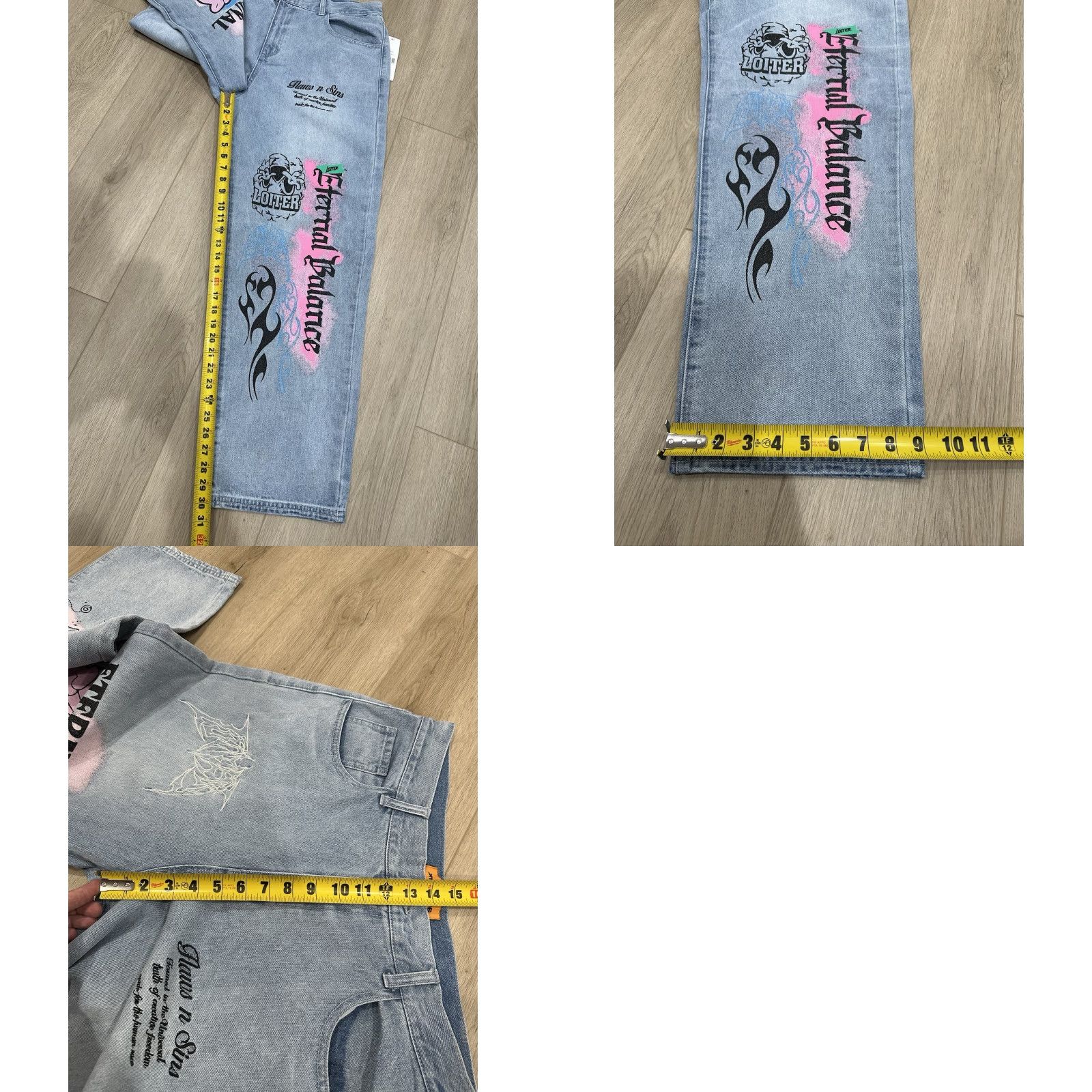 Vintage VINTAGE Loiter Jeans Denim Eternal Men's 36x30 Baggy Loose Wide Leg VTG Y2K Jeans Size US 36 / EU 52 - 9 Thumbnail