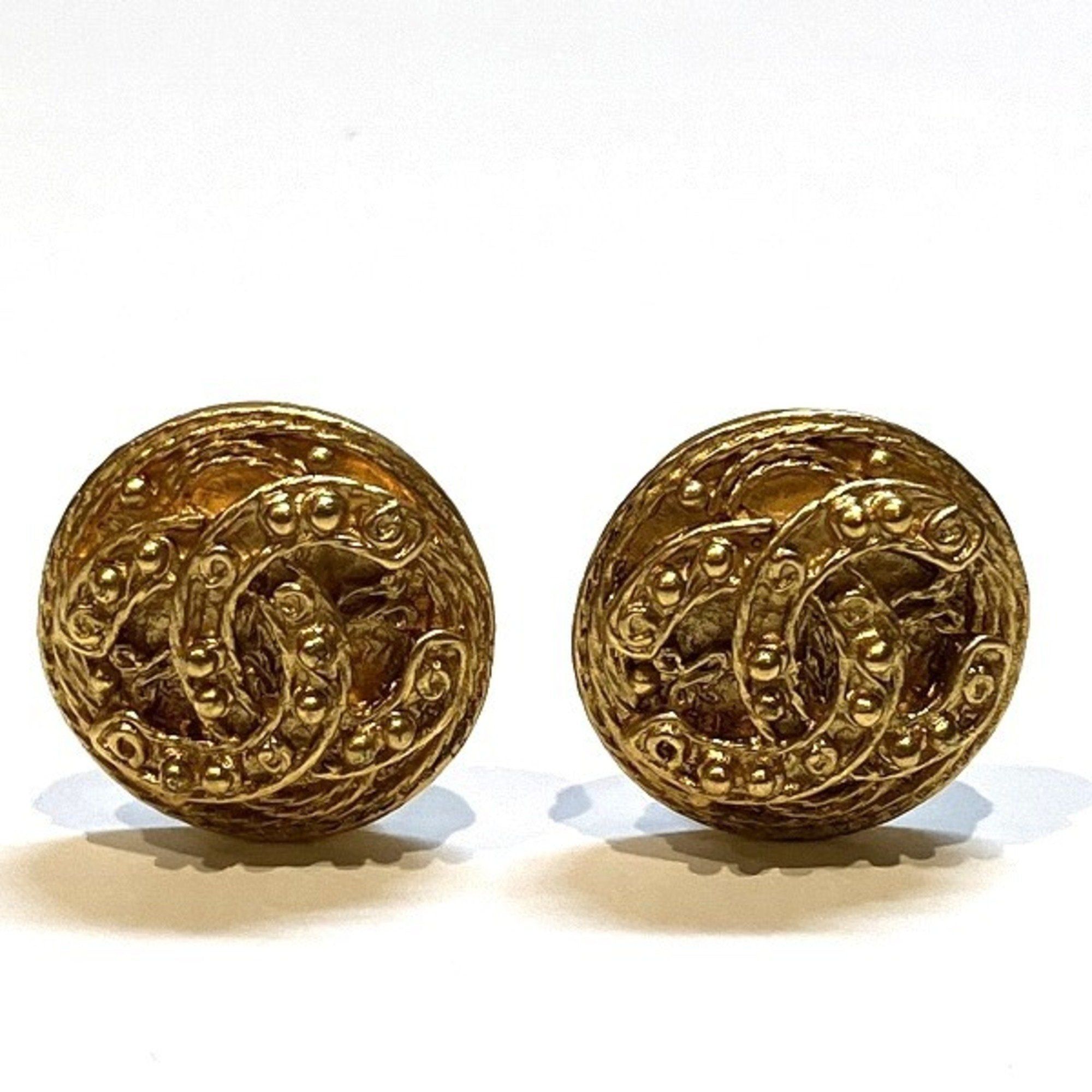 image of Chanel Cocomark 94A Brand Accessories Earrings Men's Women's in Gold