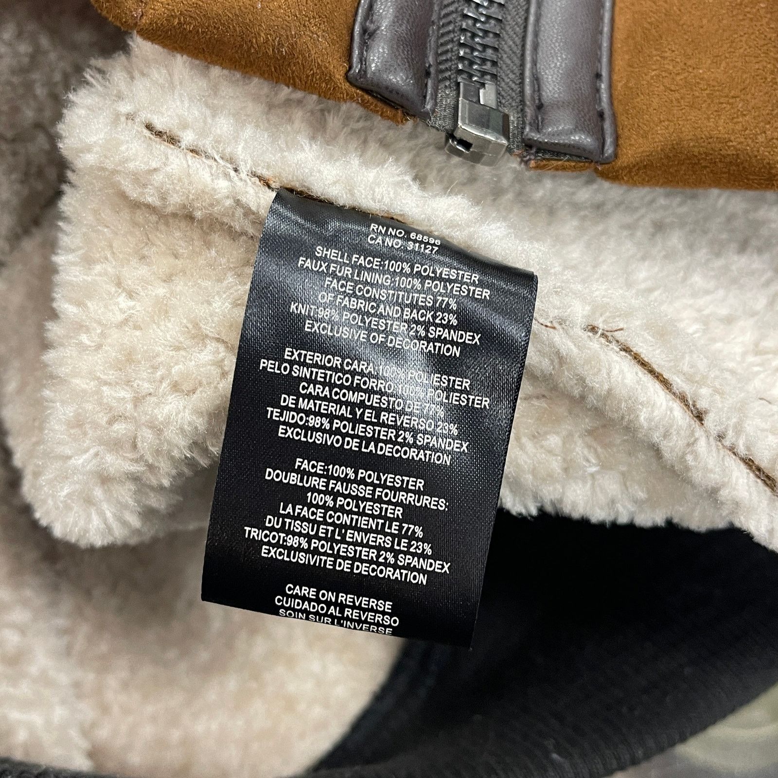 DKNY Dkny Shearling Bomber Jacket Faux Fur Collar Brown Large Size US L / EU 52-54 / 3 - 6 Thumbnail