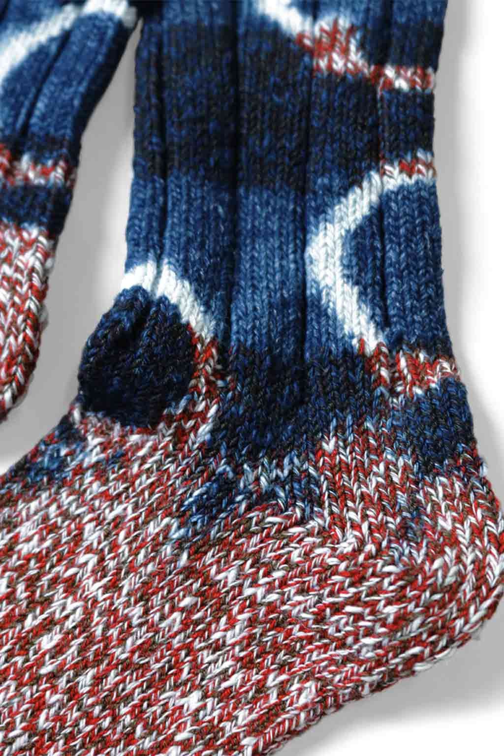 Kapital Kapital 56 Yarns Tokushima Shibori Dye Socks Indigo Size ONE SIZE - 4 Thumbnail