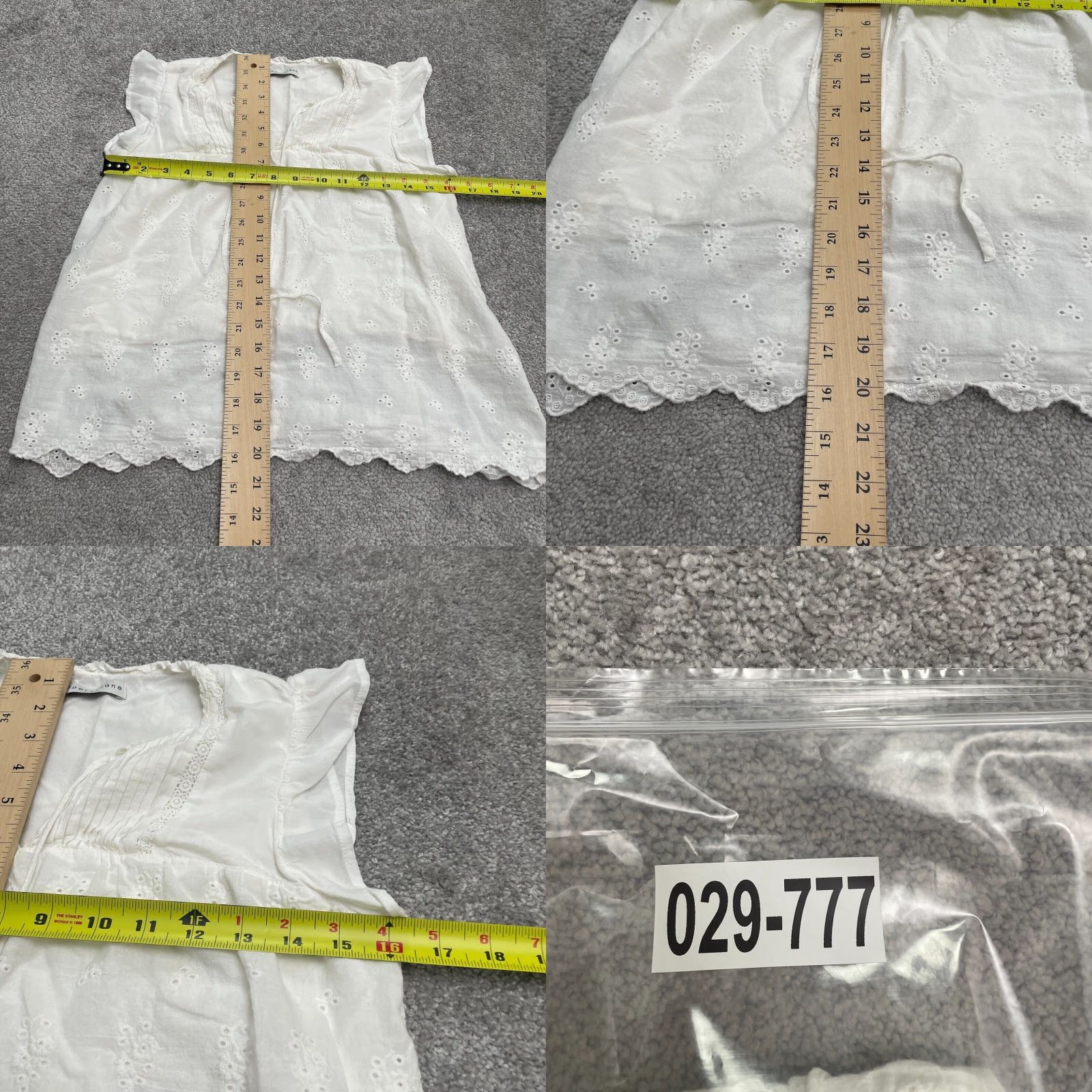 Vintage Paper Crane Eyelet Blouse Womens Small White Neck Tie Sleeveless Casual Tunic Size S / US 4 / IT 40 - 8 Thumbnail