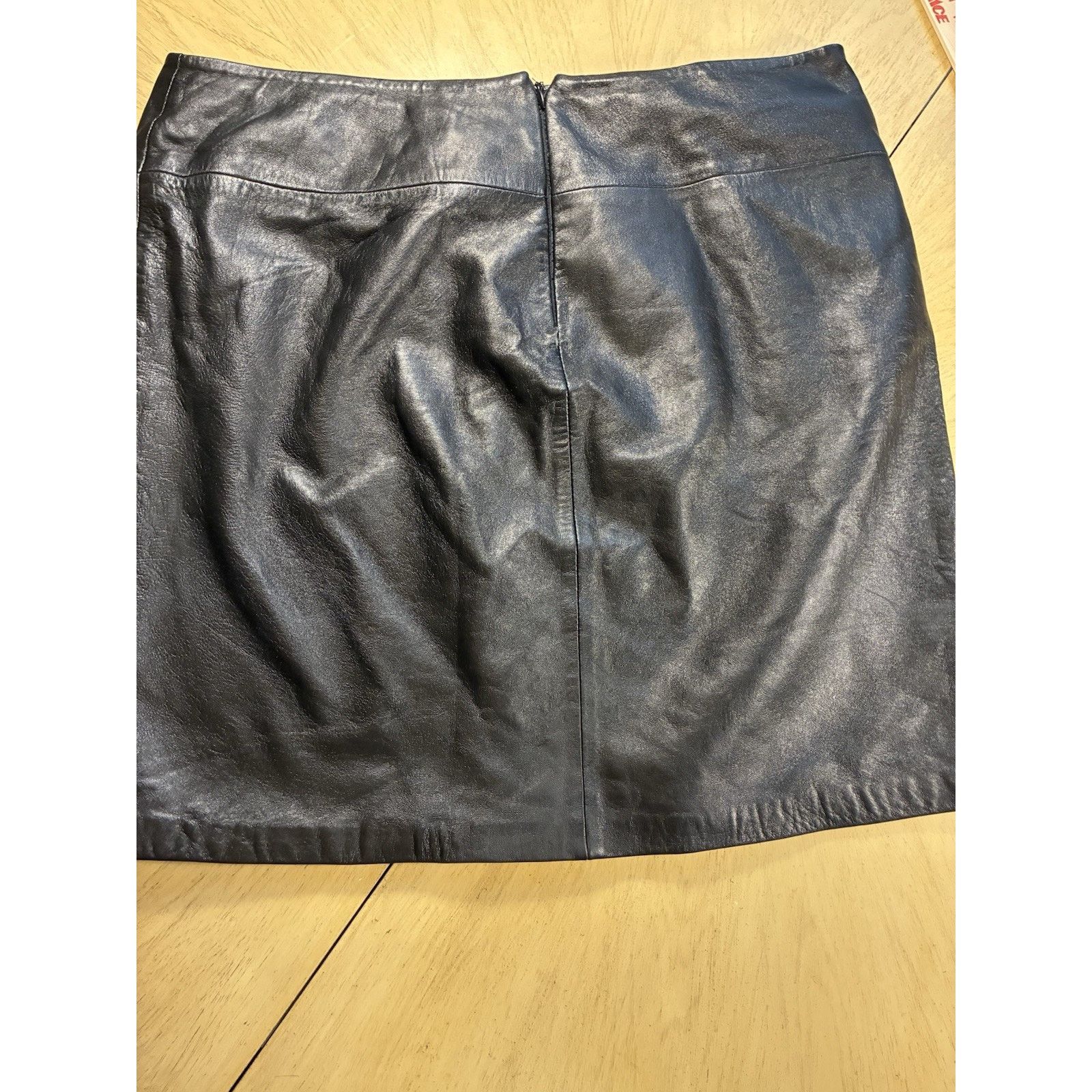 I.N.C VTG Black Leather Mini Skirt Buckle Belt 80s Retro Sexy 12 Size 34" / US 12 / IT 48 - 18 Thumbnail