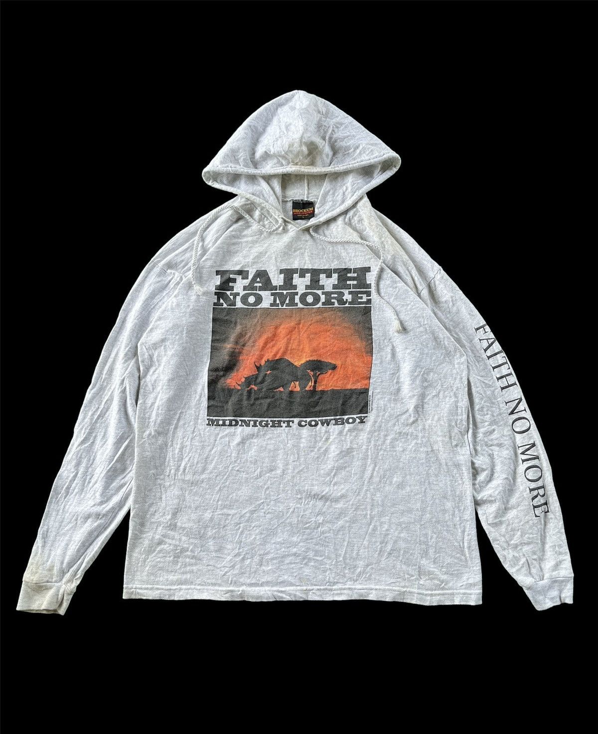 image of Brockum x Rock Band Vintage Faith No More Midnight Cowboy 90's Long Sleeve in Grey (Size Large)