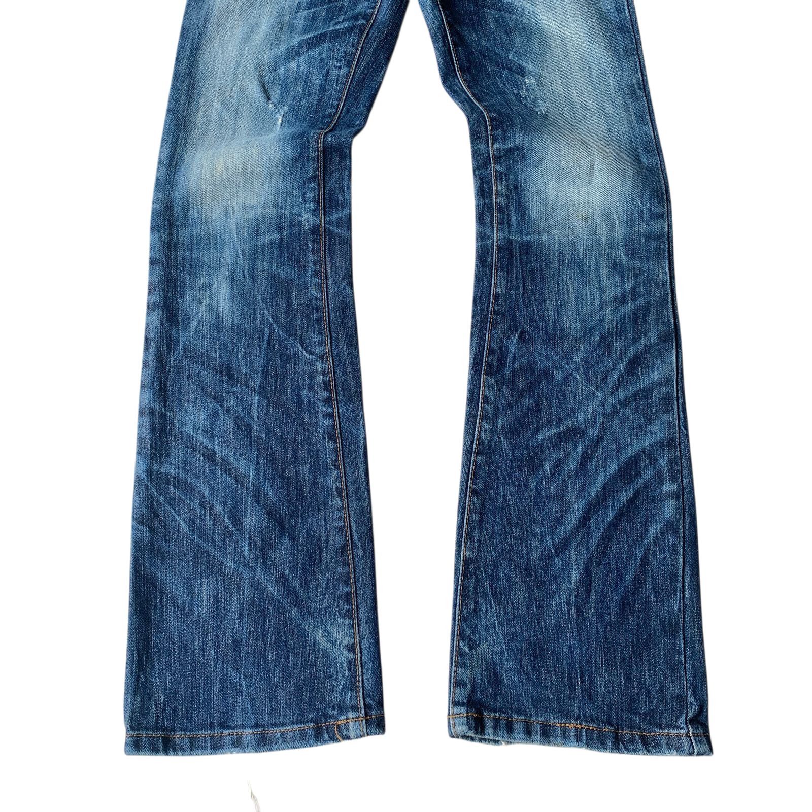 Japanese Brand Piolla Distressed Clawmark ifsix LGB Style Flare Denim Pants Size US 29 - 2 Thumbnail