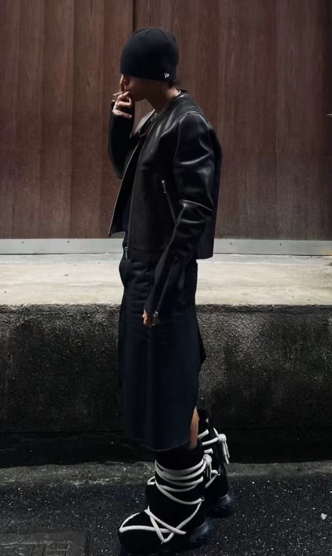 Rick Owens RICK OWENS KLAUS V-neck leather jacket 2412-Nextarrow Size US S / EU 44-46 / 1 - 8 Thumbnail