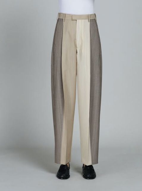 Marni o1w1db10125 Pinstriped Straight Pants in Beige/Brown Size 28" / US 6 / IT 42 - 1 Thumbnail