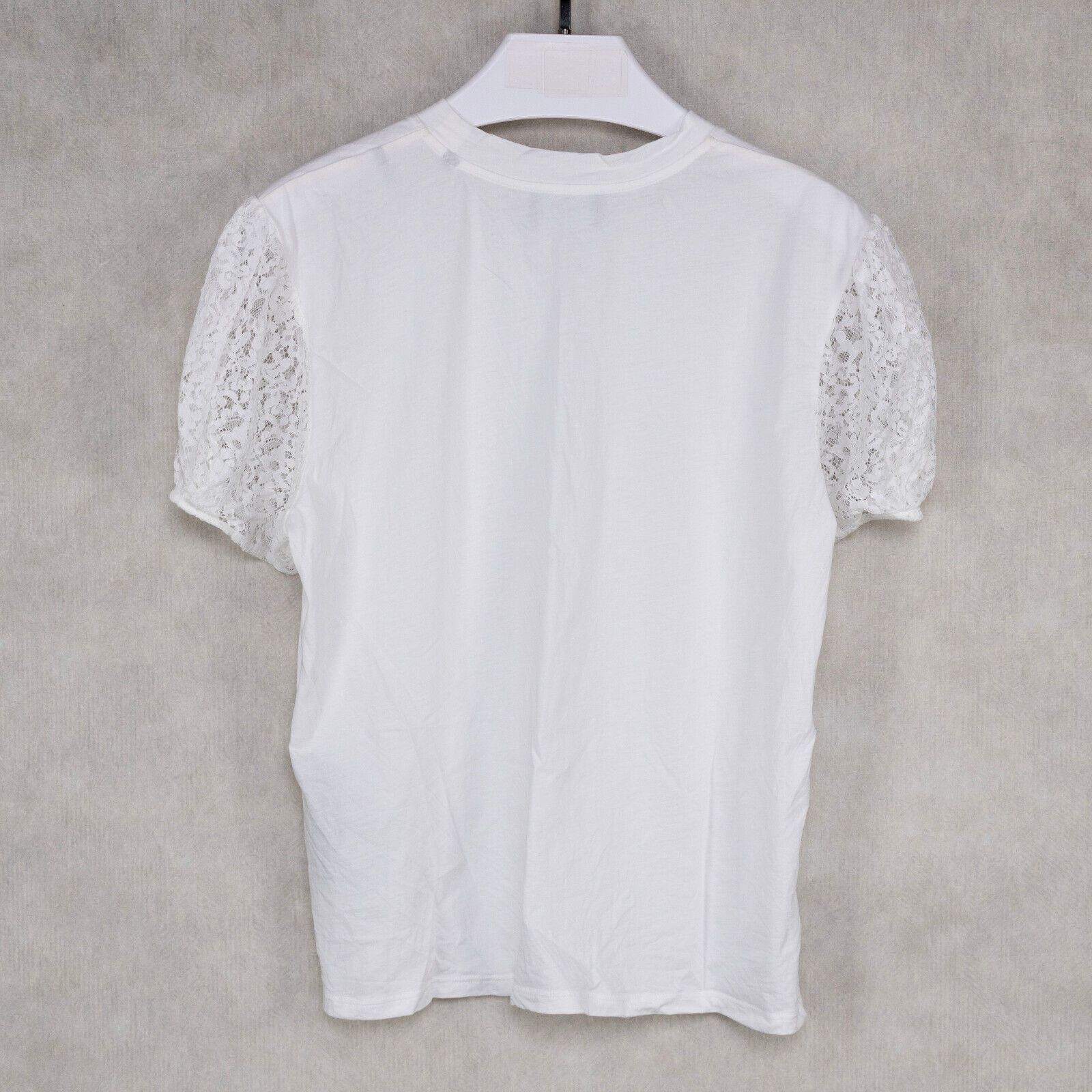 The Kooples The Kooples Lace Sleeve T-Shirt White Size 3/L (Pre-owned) Size L / US 10 / IT 46 - 3 Thumbnail