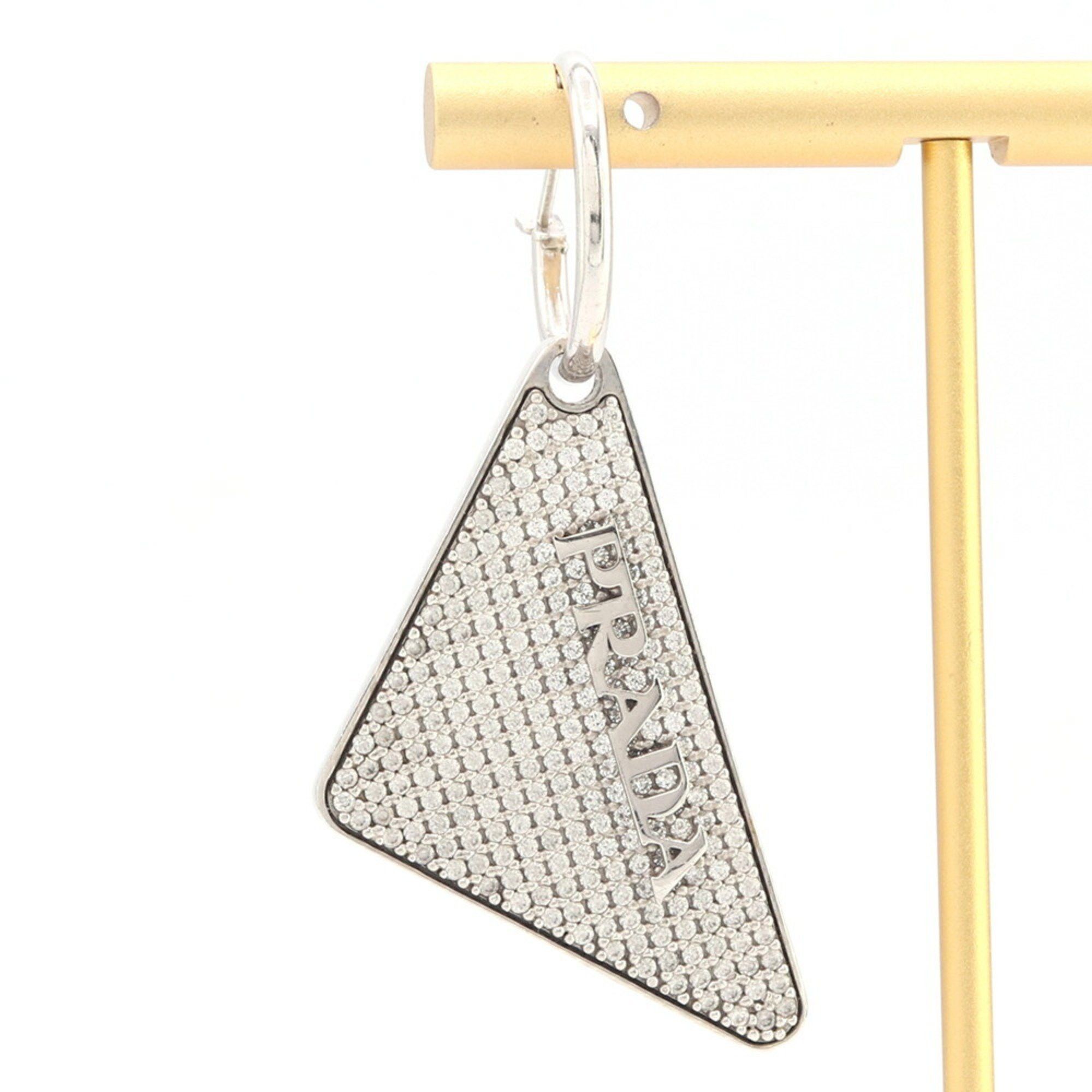 Prada Prada Single Earring Crystal Jewel Right SV Sterling Silver 925 Triangle Women's PRADA Size ONE SIZE - 1 Thumbnail