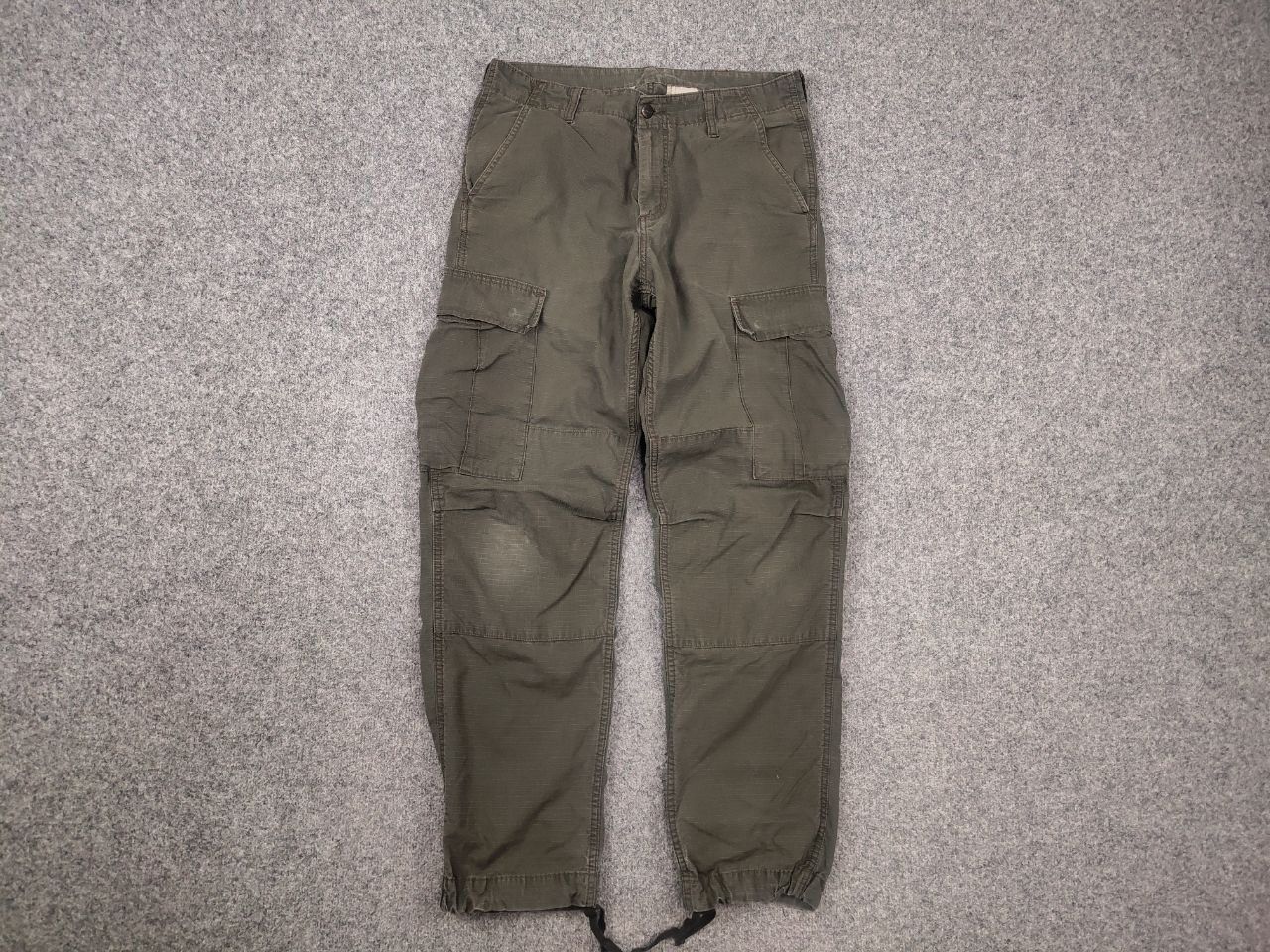 Carhartt Vintage Carhartt Ripstop Green Faded Regular Cargo Pants Size US 31 - 6 Thumbnail