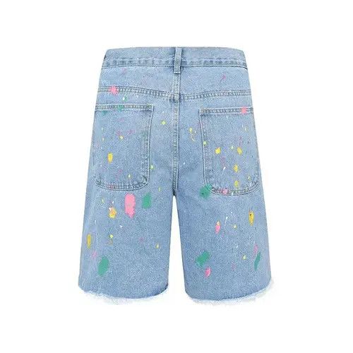 Designer Graffiti style denim shorts baggy in vibe style cargo y2k Size US 32 / EU 48 - 5 Thumbnail