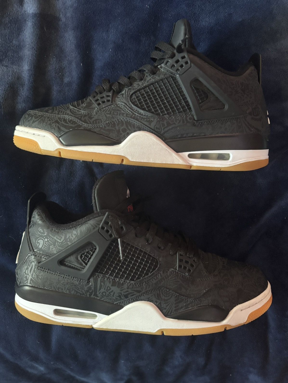 Jordan Brand × Nike Jordan 4 Laser Black Size US 11.5 / EU 44-45 - 2 Thumbnail