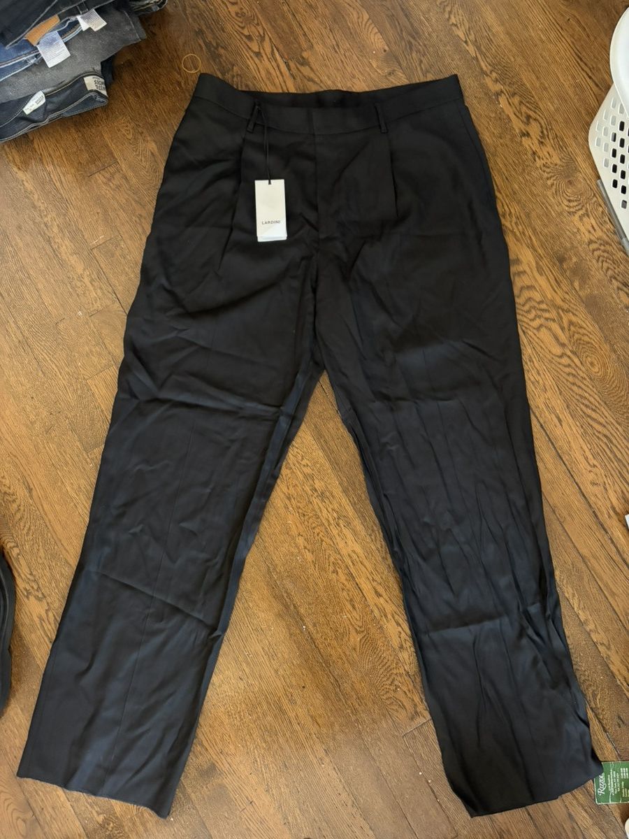 Lardini Lardini Black Pleated Trousers Size US 38 / EU 54 - 1 Thumbnail