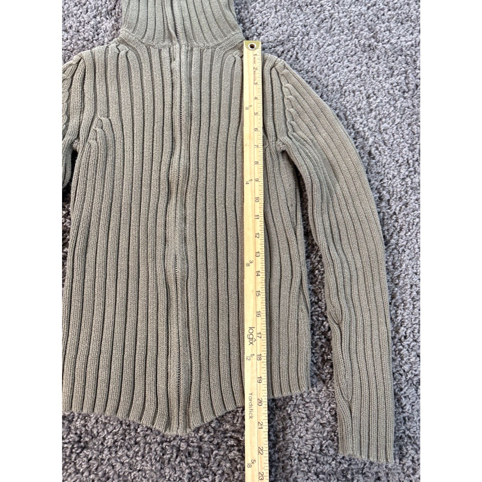 Gap VINTAGE Gap Cardigan Sweater Women's XS Green Turtleneck 90s Long Sleeve Cotton Zip Winter Womens Size XS / US 0-2 / IT 36-38 - 2 Thumbnail