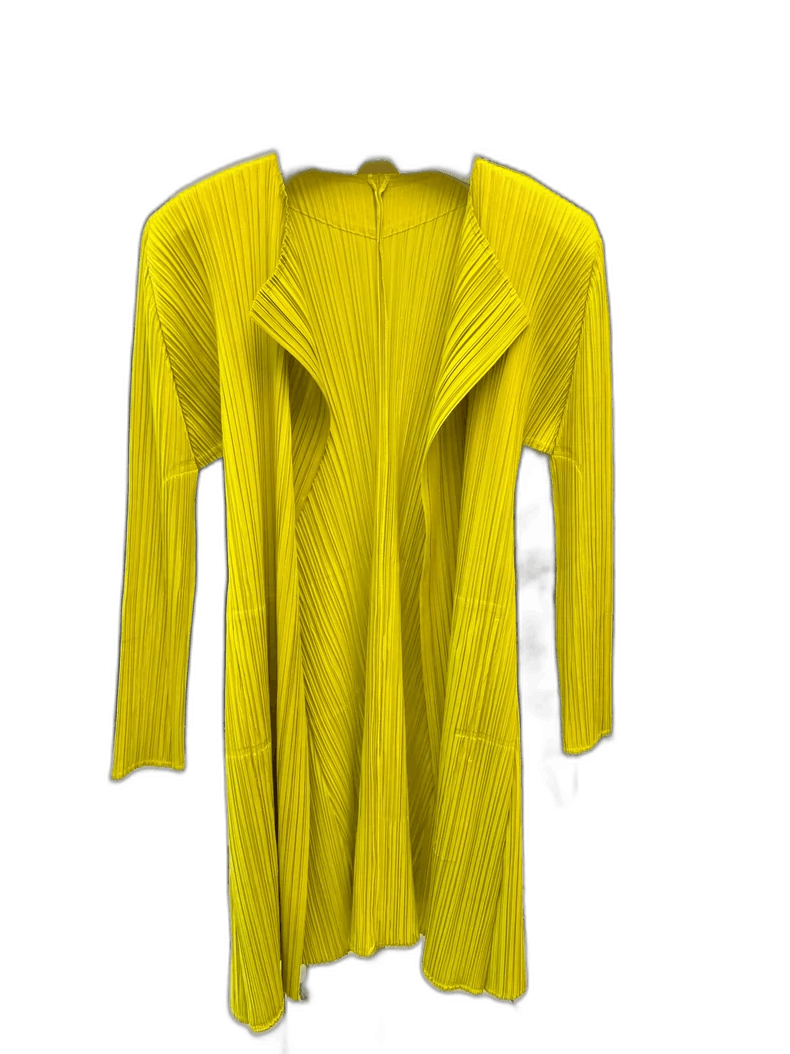 Issey Miyake Yellow Green Lightweight Cardigan by Issey Miyake Size M / US 6-8 / IT 42-44 - 1 Thumbnail