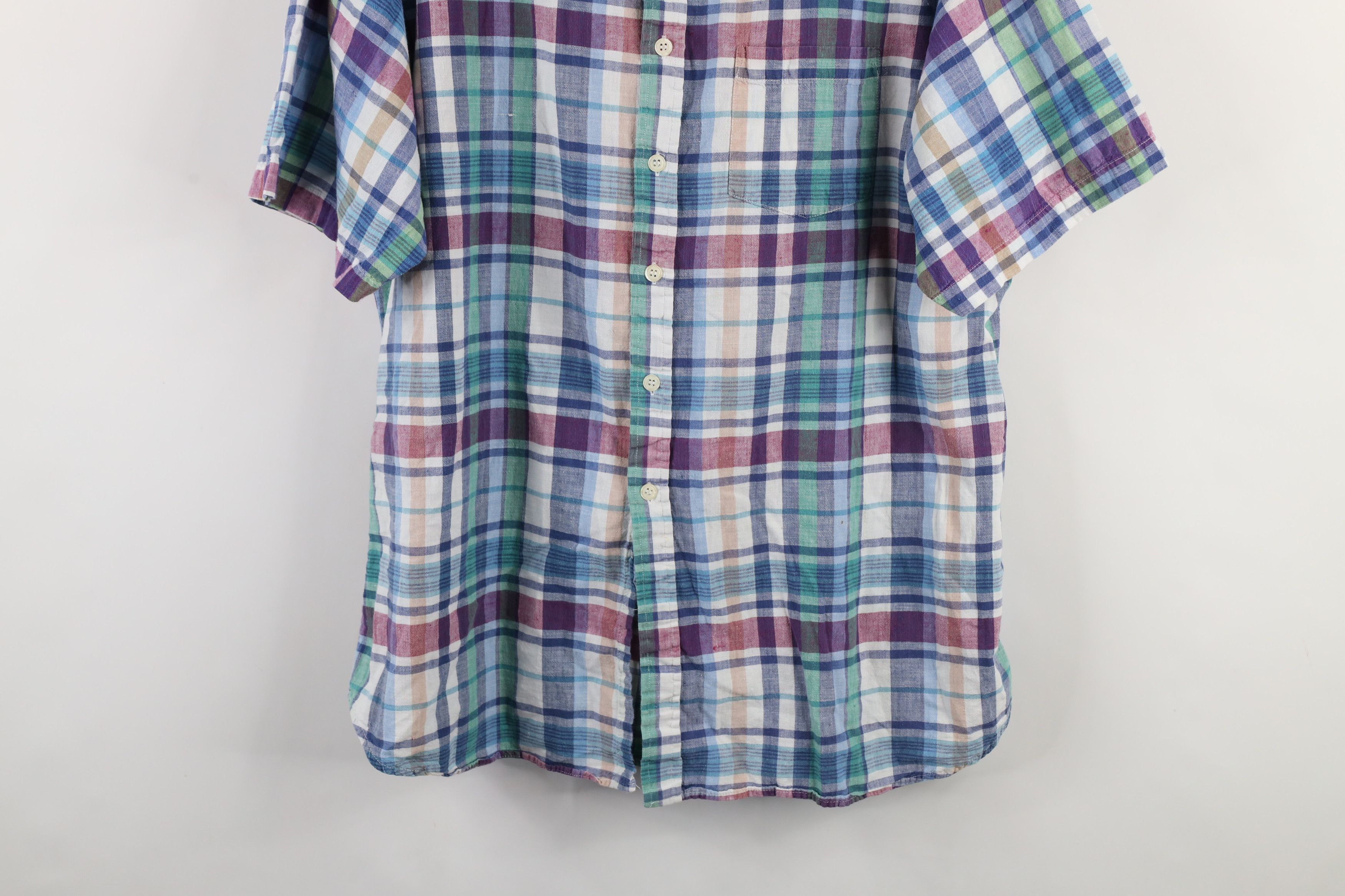 Vintage Vintage 90s Streetwear Needle Madras Plaid Button Down Shirt Size US XXL / EU 58 / 5 - 3 Thumbnail