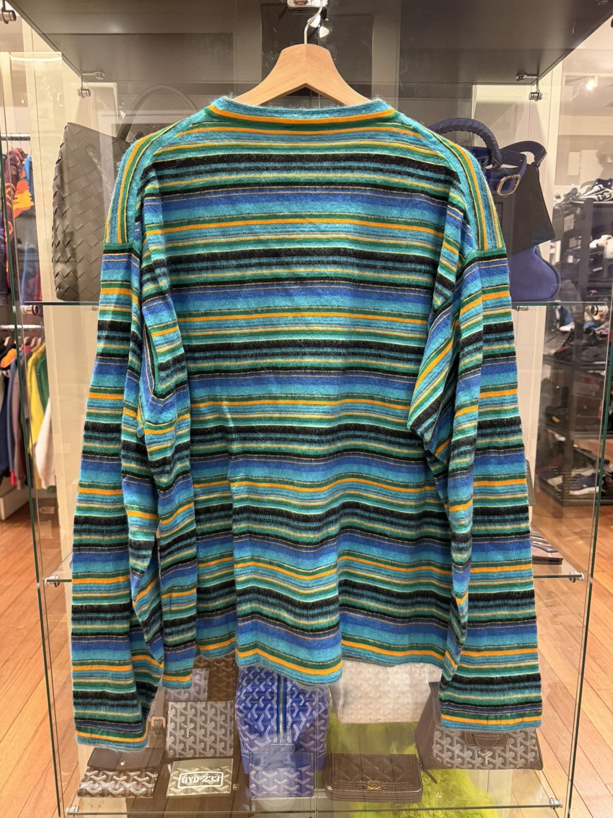 DENIM TEARS × Dior Dior Denim Tears Striped Knit Longsleeve Size US XXL / EU 58 / 5 - 2 Thumbnail