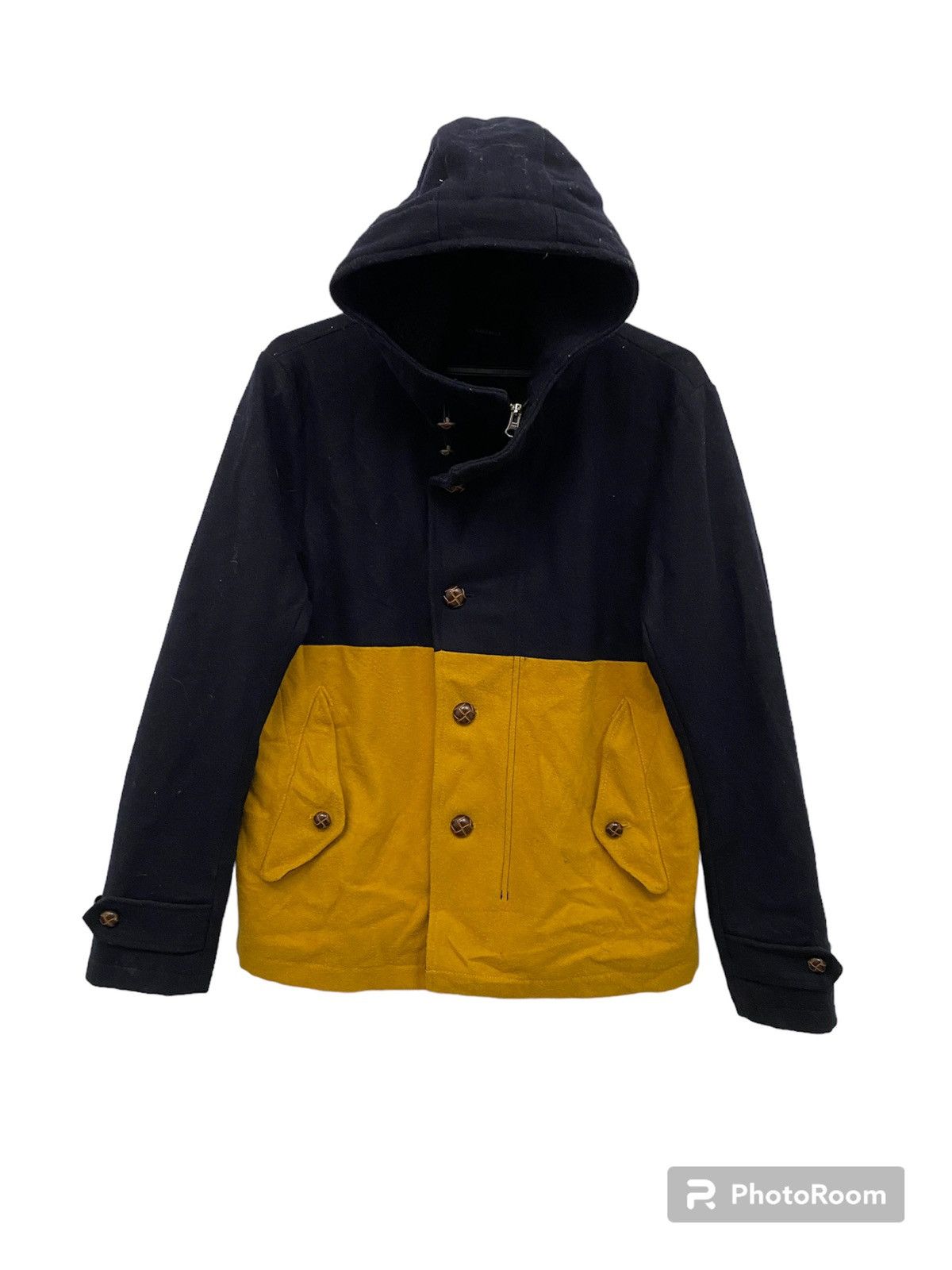 JAPAN BRAND GARAGE BLUE TWO COLOURS WOOL JACKET CASUAL STYLE