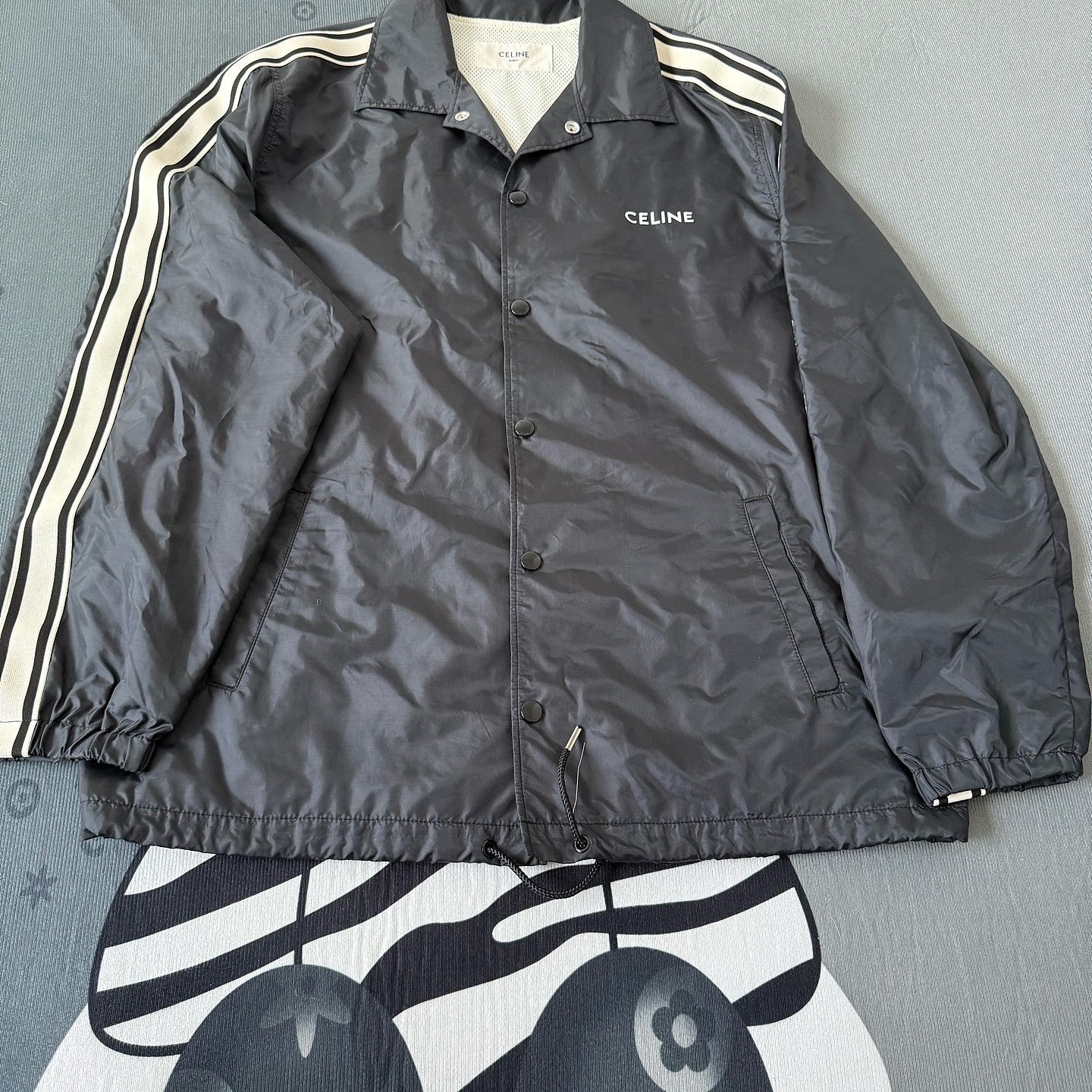 Celine Celine Logo Striped Coach Jacket Size 50 Size US M / EU 48-50 / 2 - 1 Thumbnail