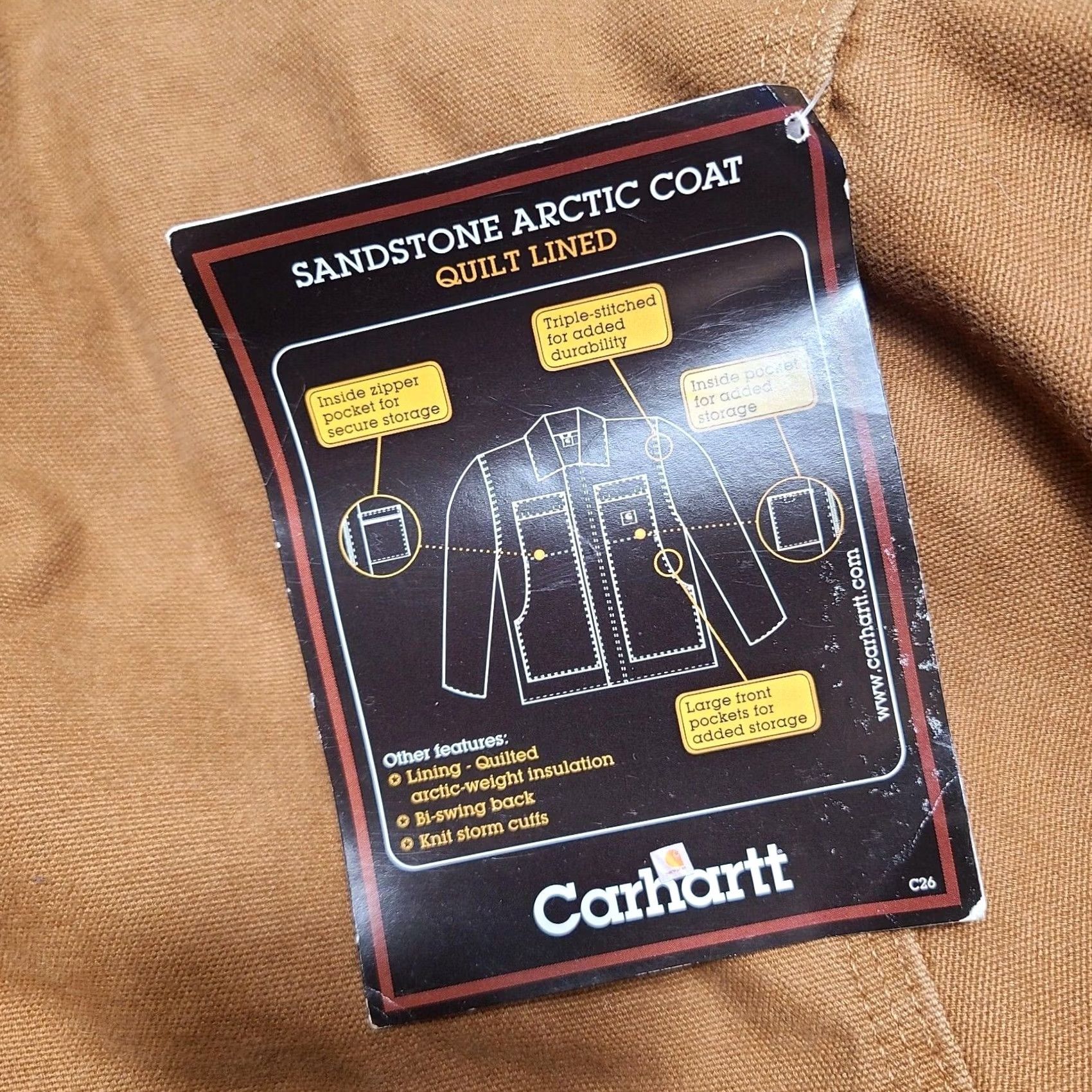 Carhartt VINTAGE Carhartt C26 Coat Quilt Lined Men XL Tall Sandstone Artic Brown Nylon Lined 90s Outdoor USA Classic Embroidered Zip-Hook & Loop Mens Coa t Size US XL / EU 56 / 4 - 5 Thumbnail