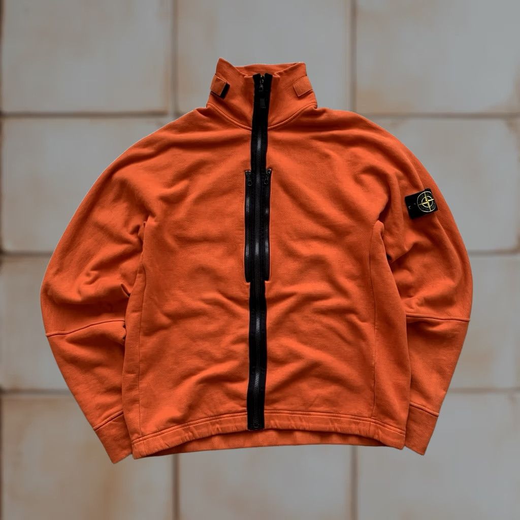 Stone Island VINTAGE Stone Island Sweater Shirt Orange XL Mens Full Zip Crew Neck Knit Cotton Size US XL / EU 56 / 4 - 1 Thumbnail