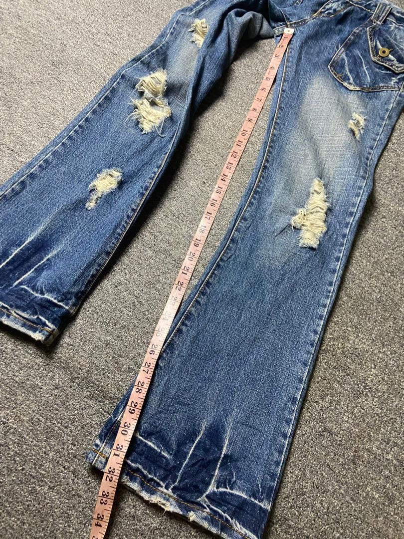 Japanese Brand Rose Bowl Distressed Ripped Jeans (172) Size 32" / US 10 / IT 46 - 3 Thumbnail