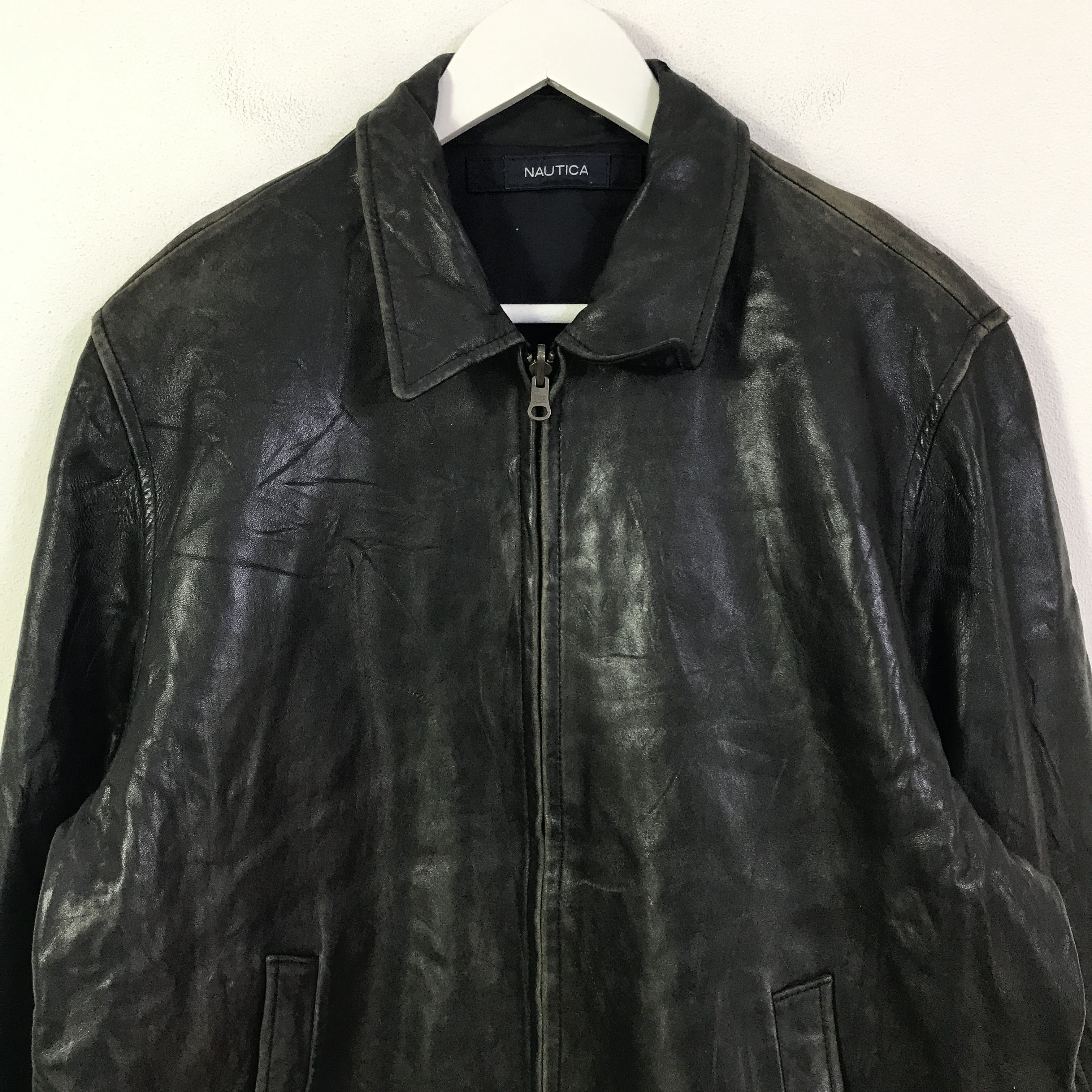 Nautica nautica black leather jacket K115B17 Size US L / EU 52-54 / 3 - 2 Thumbnail