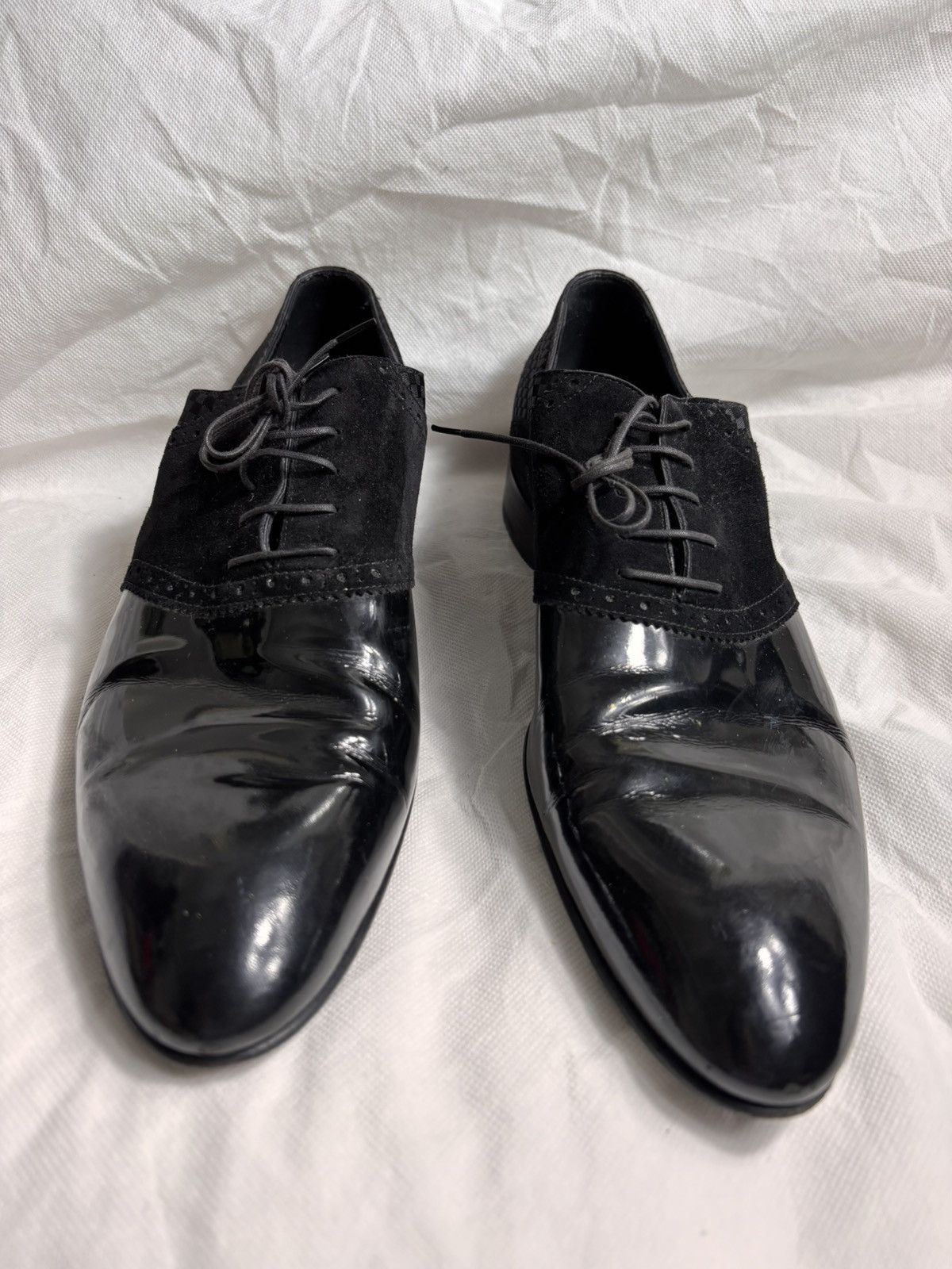 Louis Vuitton Louis Vuitton Damier Satin Patent & Suede Mens Shoes Size US 8 / EU 41 - 1 Thumbnail