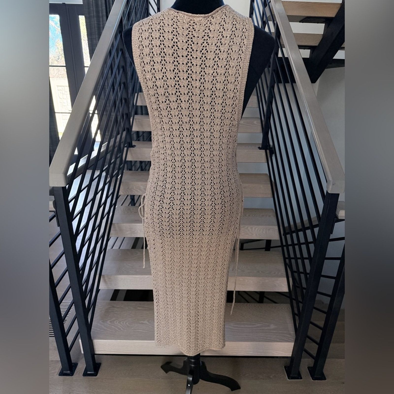 Other New Gold Shimmery Tan Knit Beach Vacay Cover Up one size Size ONE SIZE - 5 Thumbnail