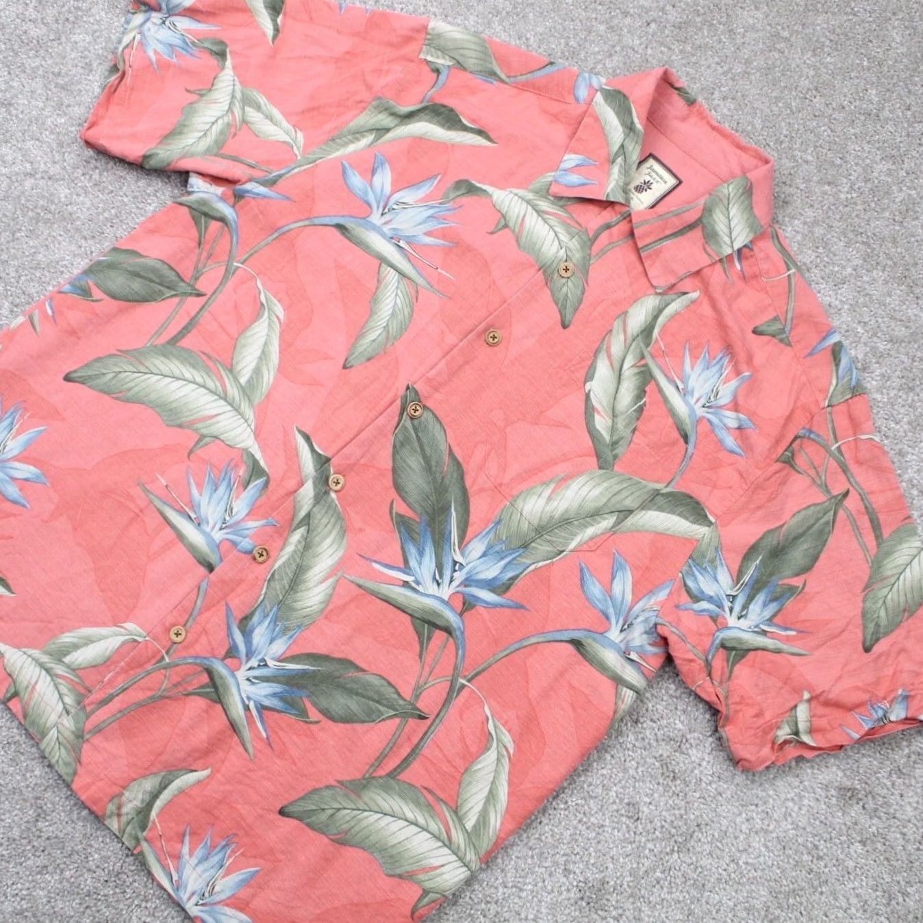 Vintage Jamaica Jaxx Camp Shirt Mens Medium Pink Floral Silk Button-Up Short Sleeve Collar Vintage? No. Size US M / EU 48-50 / 2 - 3 Thumbnail