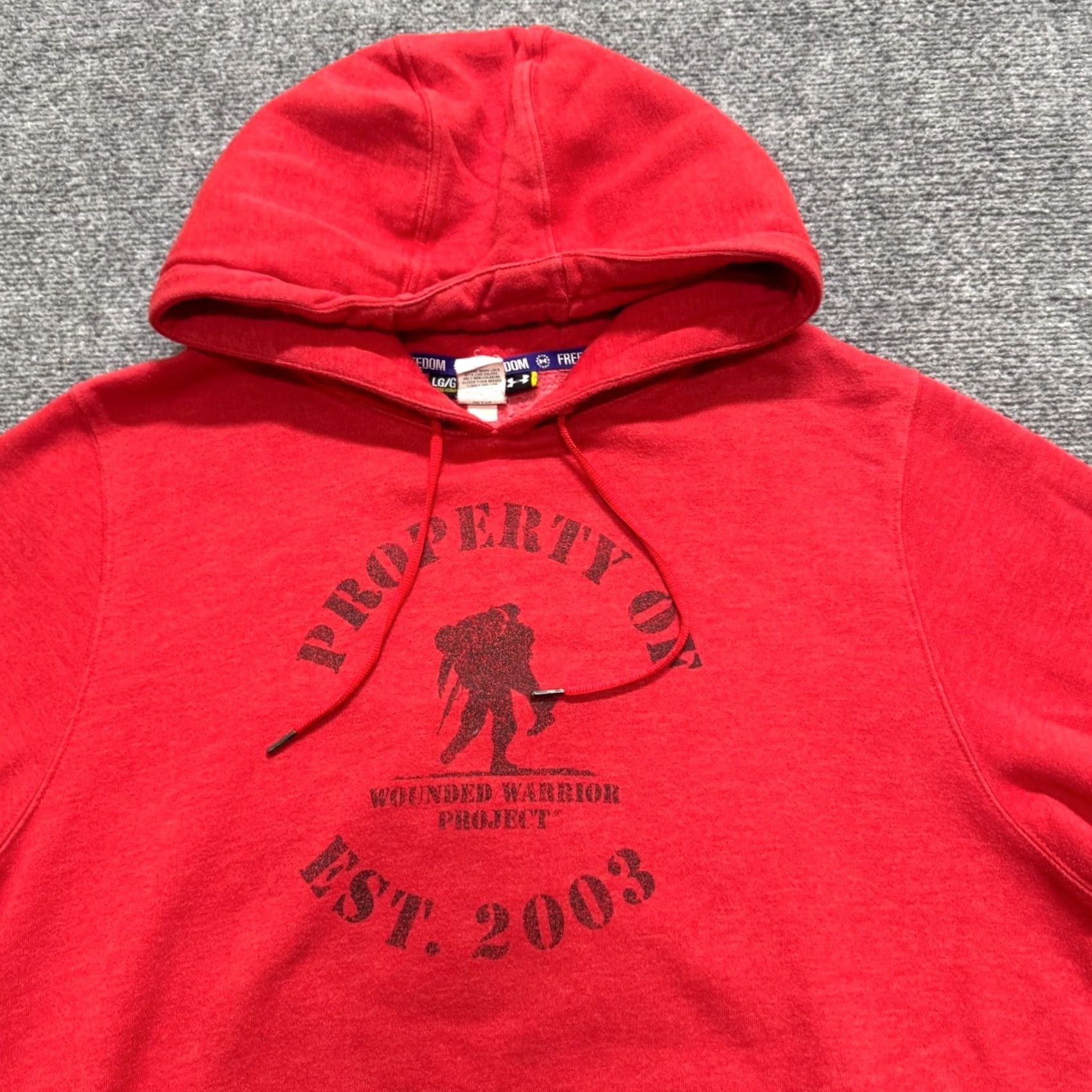 Under Armour Under Armour Hoodie Mens L Red Wounded Warrior Project USA America Sweatshirt Pullover Distressed Fade Size US L / EU 52-54 / 3 - 7 Thumbnail