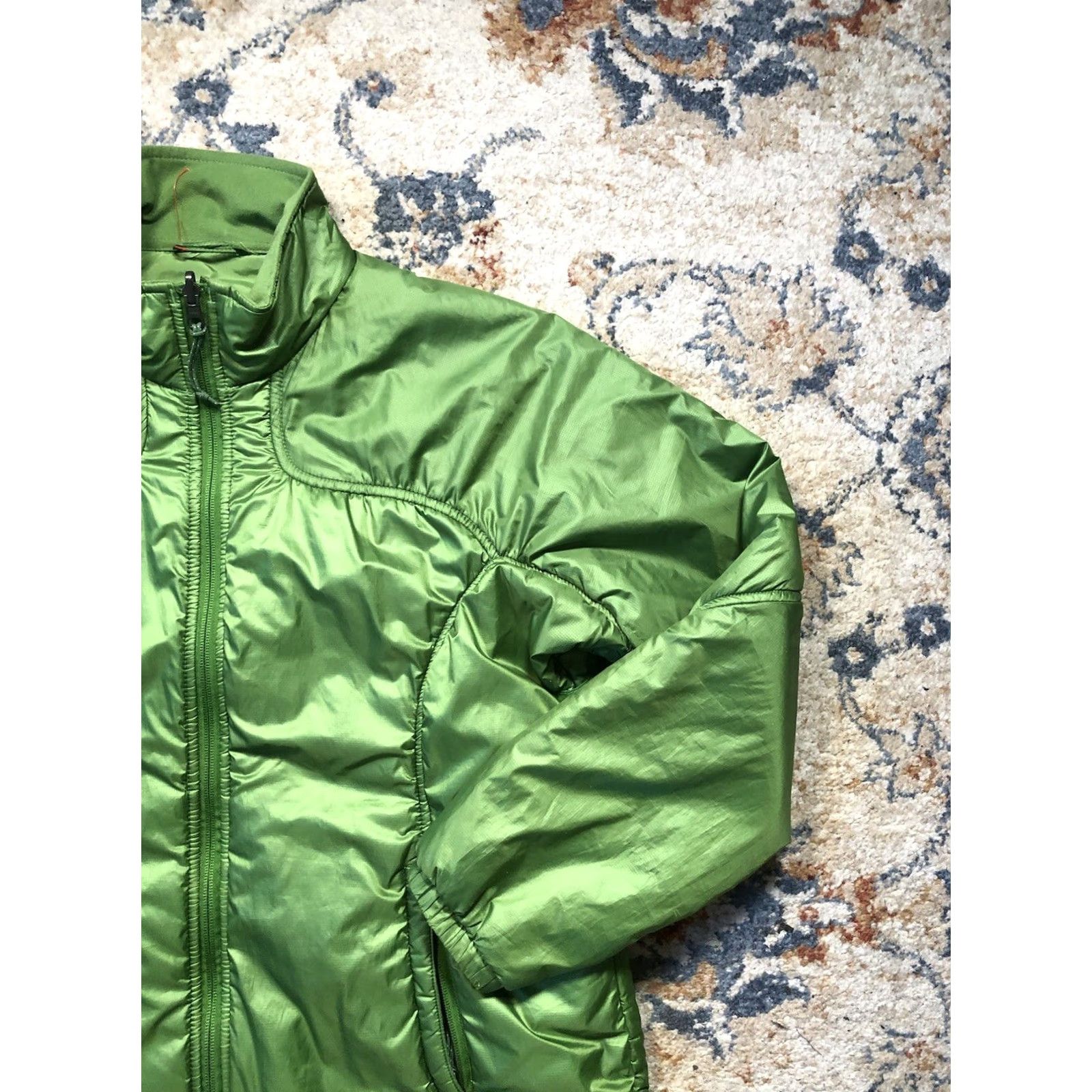 Vintage L.L. Bean Puffer Jacket Womens Large Green Nylon Down Quilted Mid-Length Long Sleeve Zip Coat Size L / US 10 / IT 46 - 4 Thumbnail