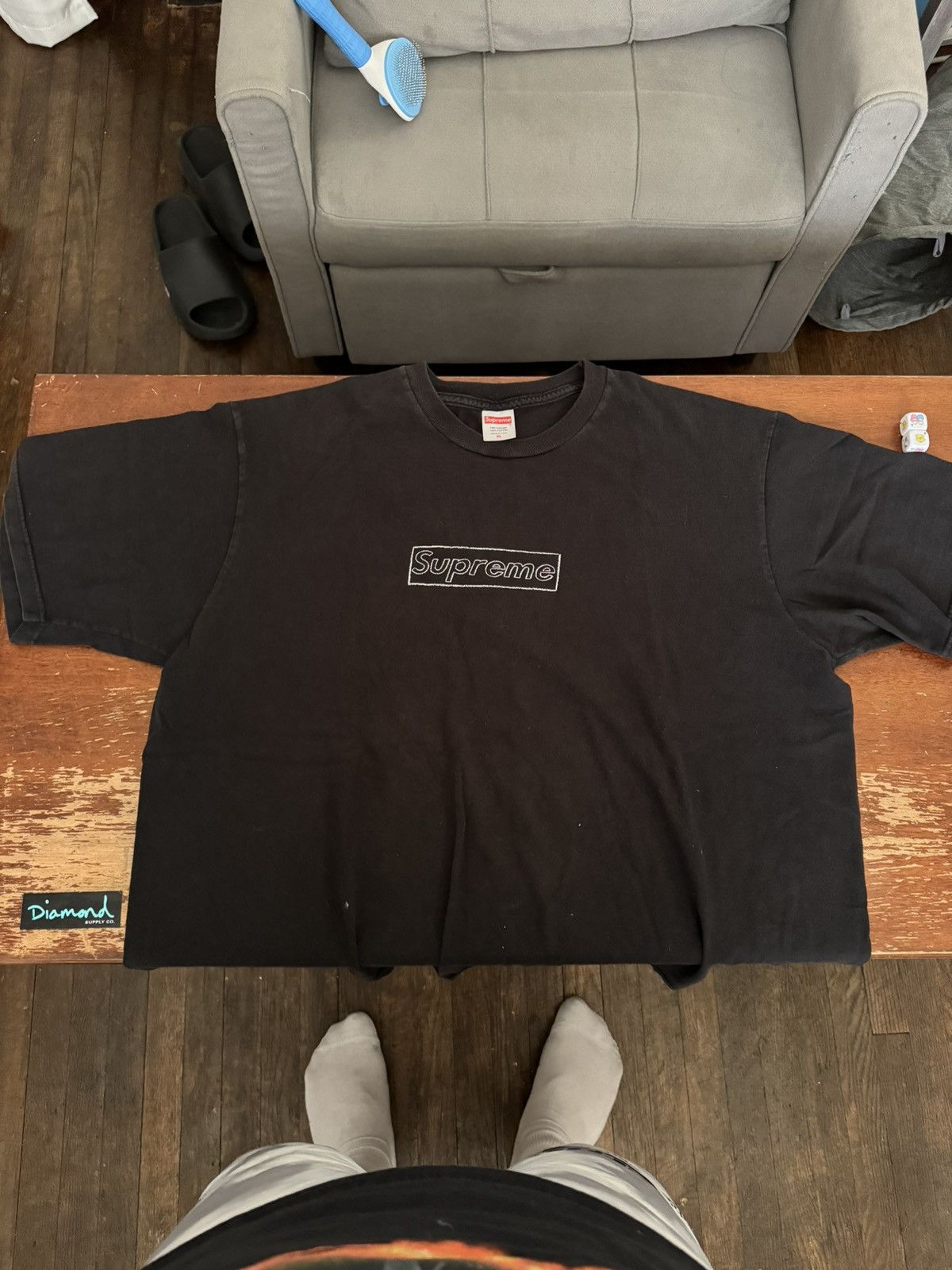 Supreme Supreme KAWS Chalk Logo Tee | Grailed