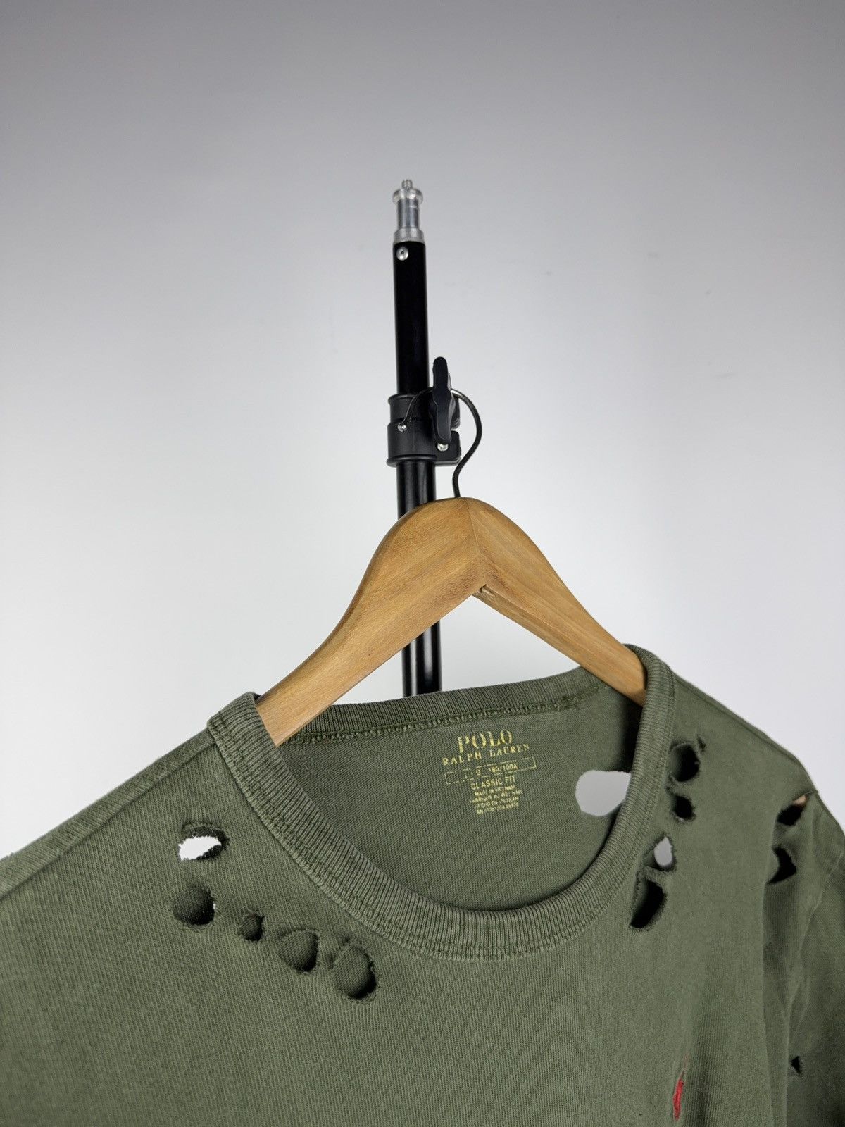 Polo Ralph Lauren 00s Vintage Polo Ralph Lauren Distressed Grunge Army Y2K Tee Size US L / EU 52-54 / 3 - 7 Thumbnail