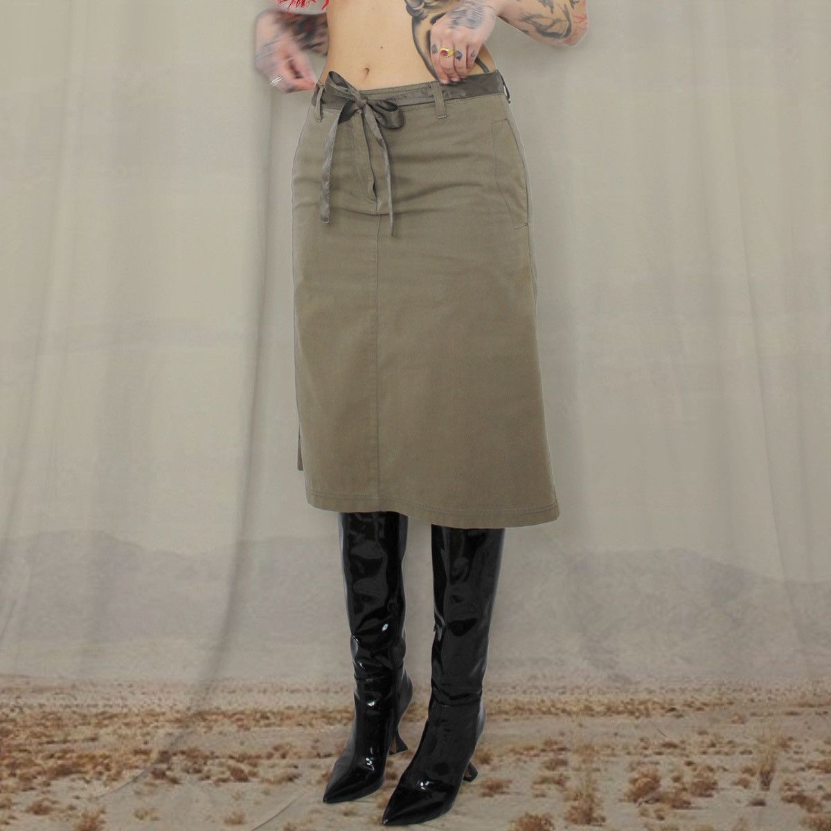 s.Oliver 🌱SAGE MIDI SKIRT🌱 Size 27" / US 4 / IT 40 - 2 Thumbnail