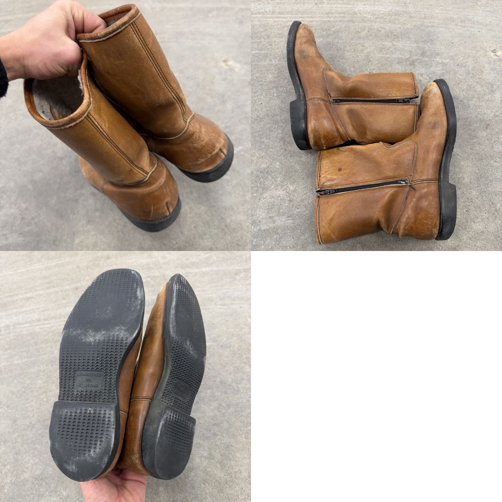 Vintage VINTAGE Field And Stream Boots Mens 8.5 D Insulated Leather USA Made Work Zip Brown Mens Boots Size US 9 / EU 42 - 8 Thumbnail