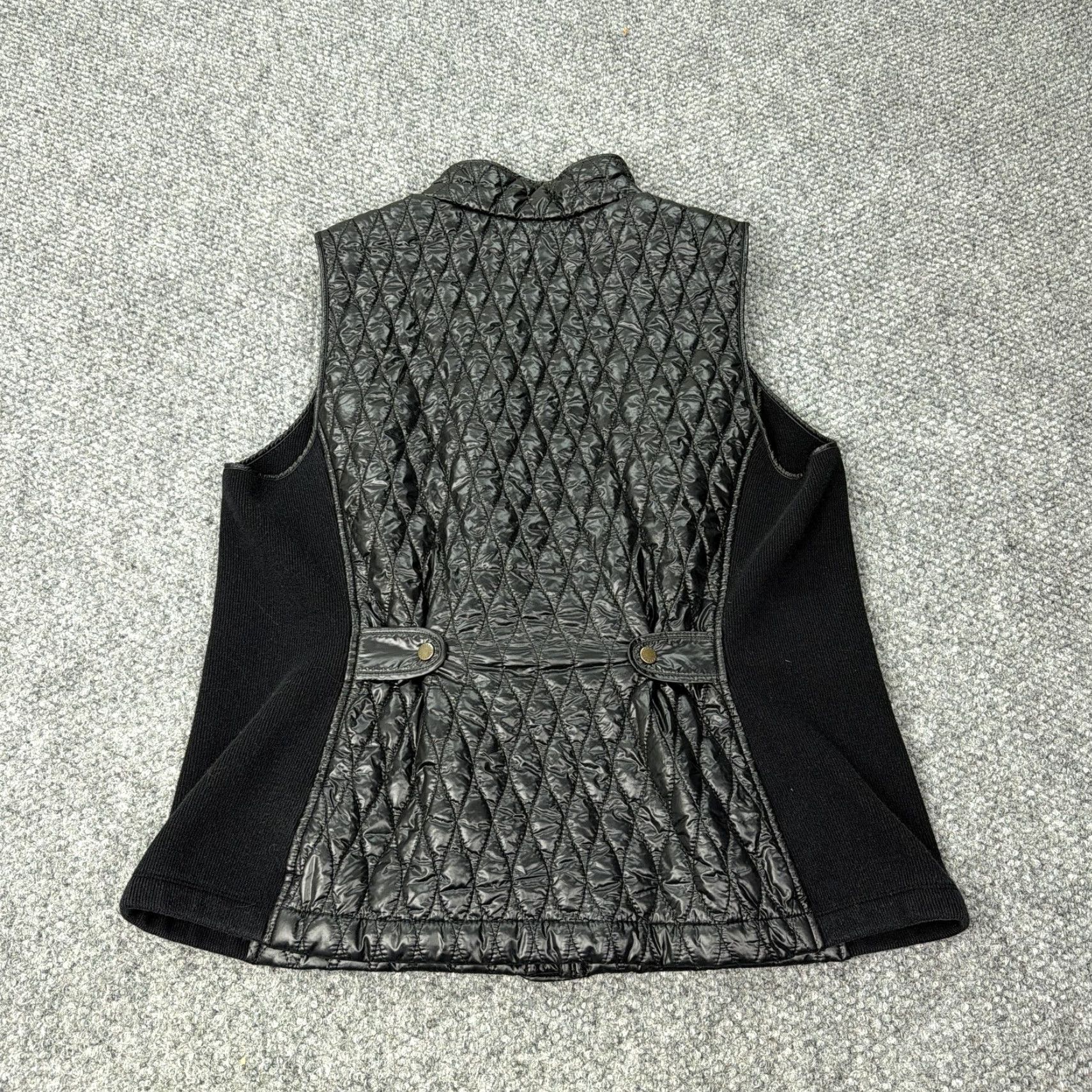 Talbots Talbots Vest Womens Large Black Quilted Puffer Snap Front Sweater Sides Casual Size L / US 10 / IT 46 - 5 Thumbnail